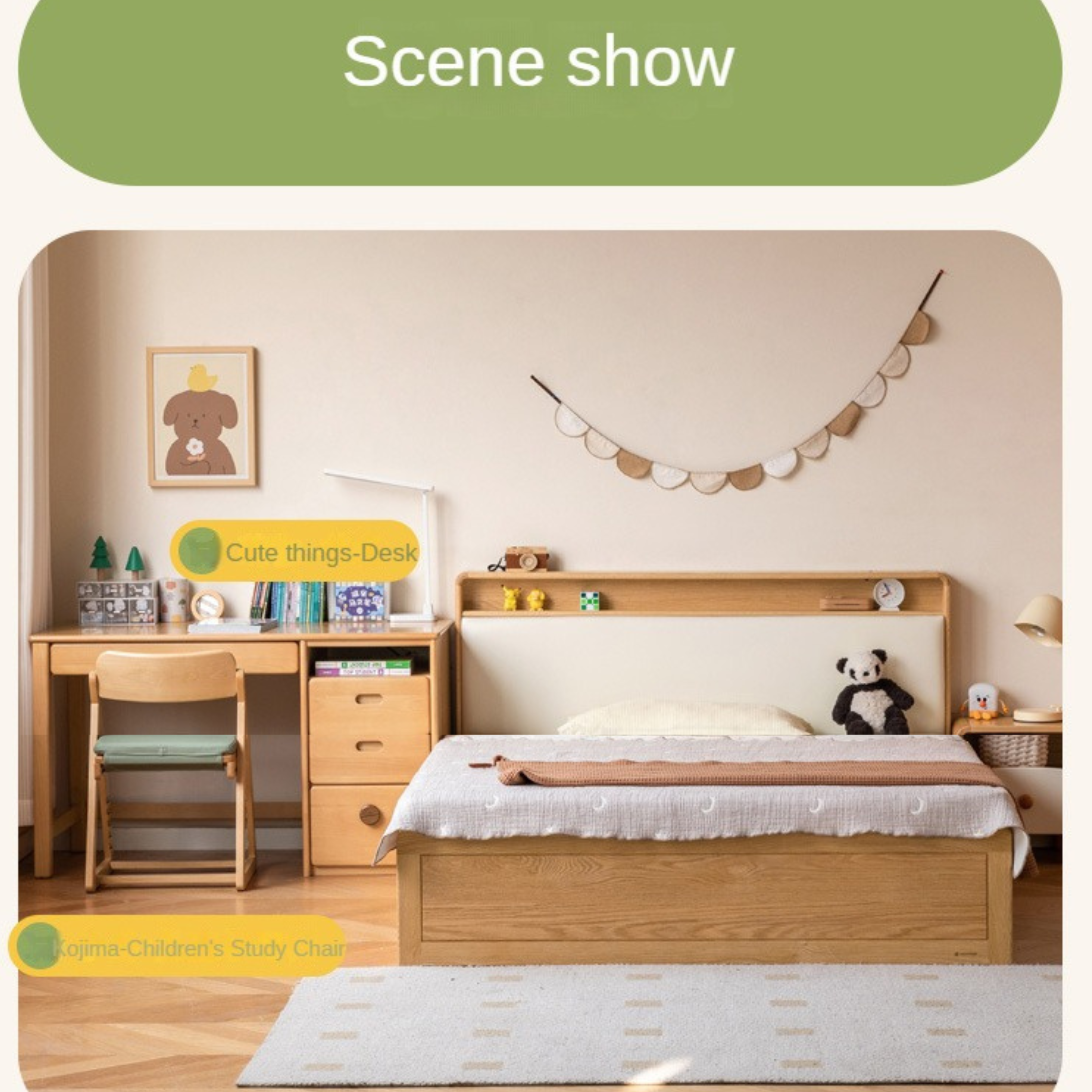 Solid Oak Wood Multifunctional Storage Bed with LED Lights - Perfect for Modern Bedrooms, Guest Rooms, and Small Space Living
