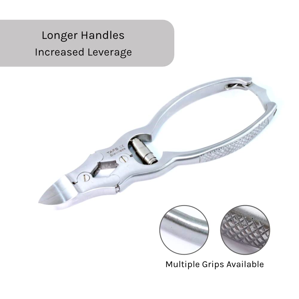 Heavy Duty Double Action Cantilever Nail Clipper - Professional 15cm Stainless Steel Nail Cutter for Thick Toenails (Chiropody Podiatry Tool) - Perfect for Home Pedicure & Diabetic Foot Care