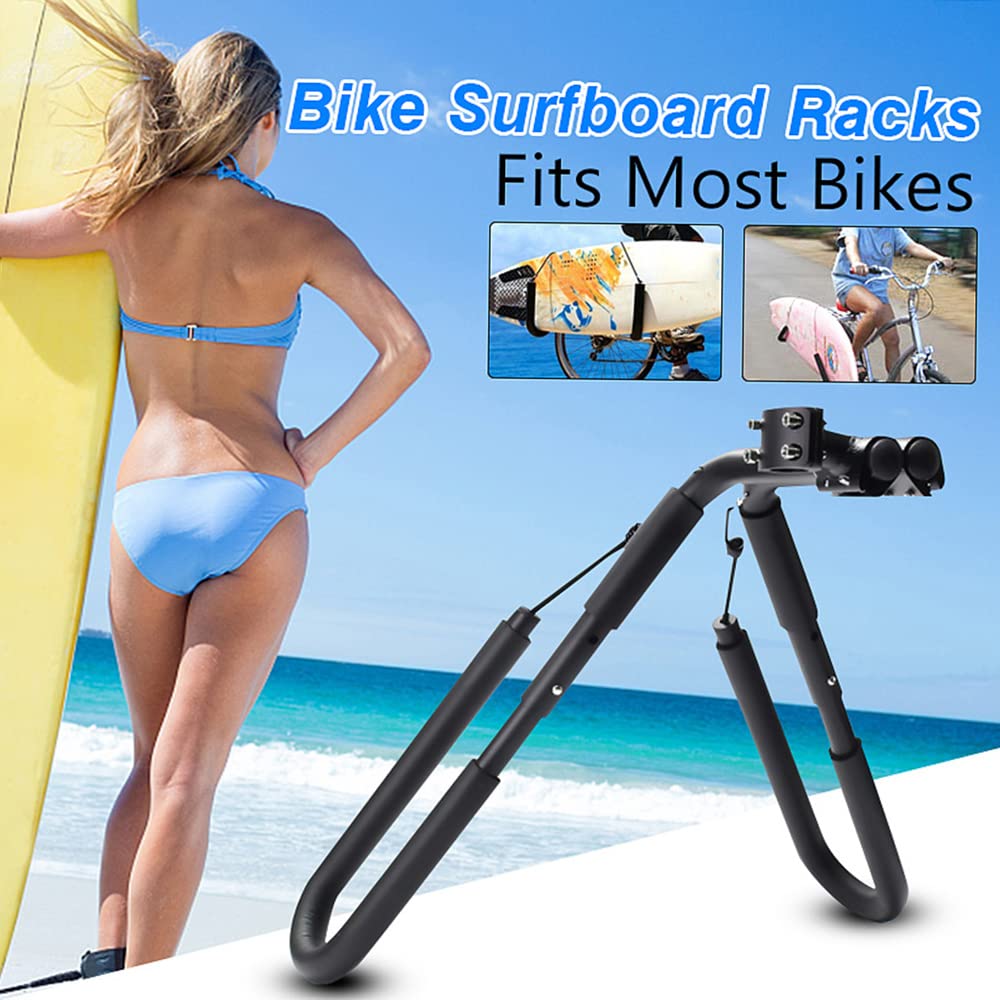 Tidyard Adjustable Anti-Slip Bike Surfboard Rack - Secure Carrier for Surfboards, Kiteboards & Skimboards - Perfect for Beach Commuting & Water Sports Adventures