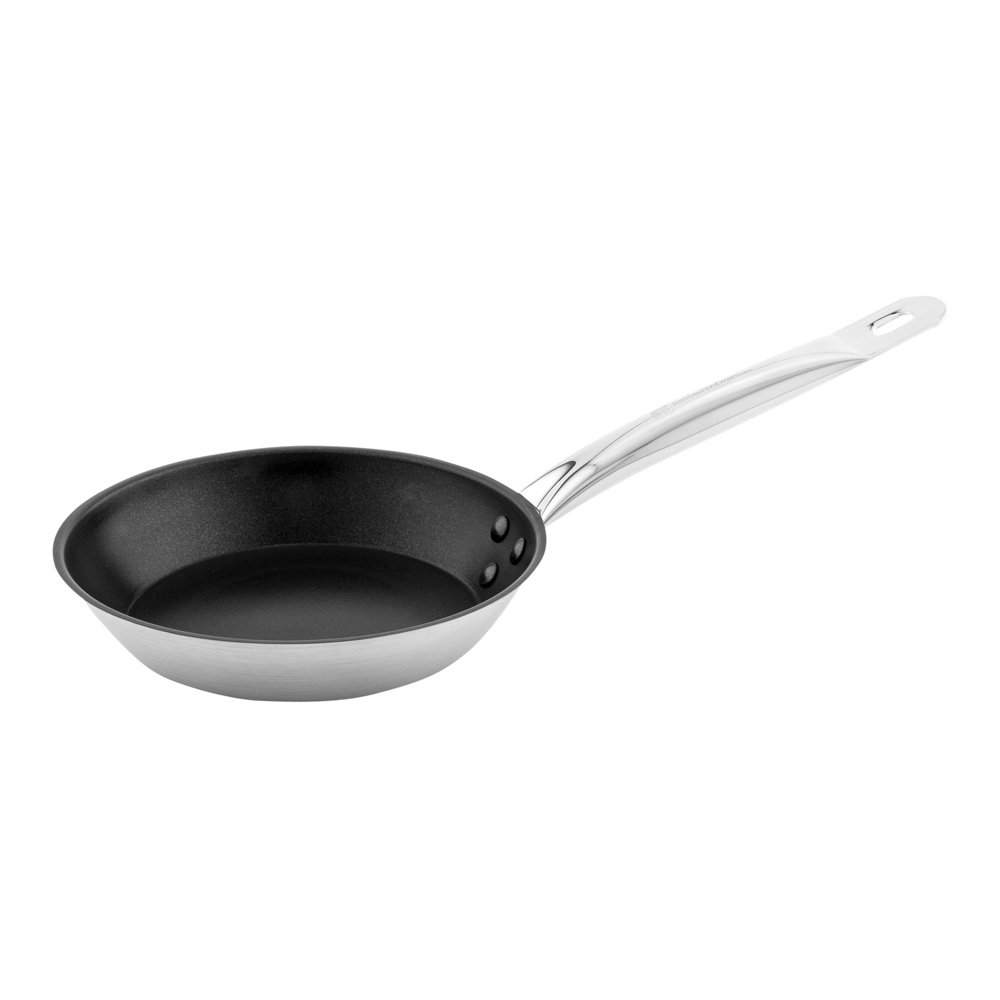 **Restaurantware Met Lux 8 Inch Non-Stick Frying Pan – Induction Ready, Stainless Steel with Riveted Handle, Dishwasher Safe – Perfect for Home Cooking & Restaurant Use**    *(Use Cases: Ideal for frying eggs, sautéing vegetables, searing meats, and preparing quick meals in home kitchens or professional restaurant settings.)*