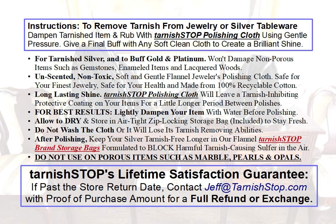 Premium Anti-Tarnish Storage Bags Set (3 Sizes) & Silver Polishing Cloth - USA Made for Sterling Silver & Silverplate - Jewelry, Silverware & Collectibles Protection