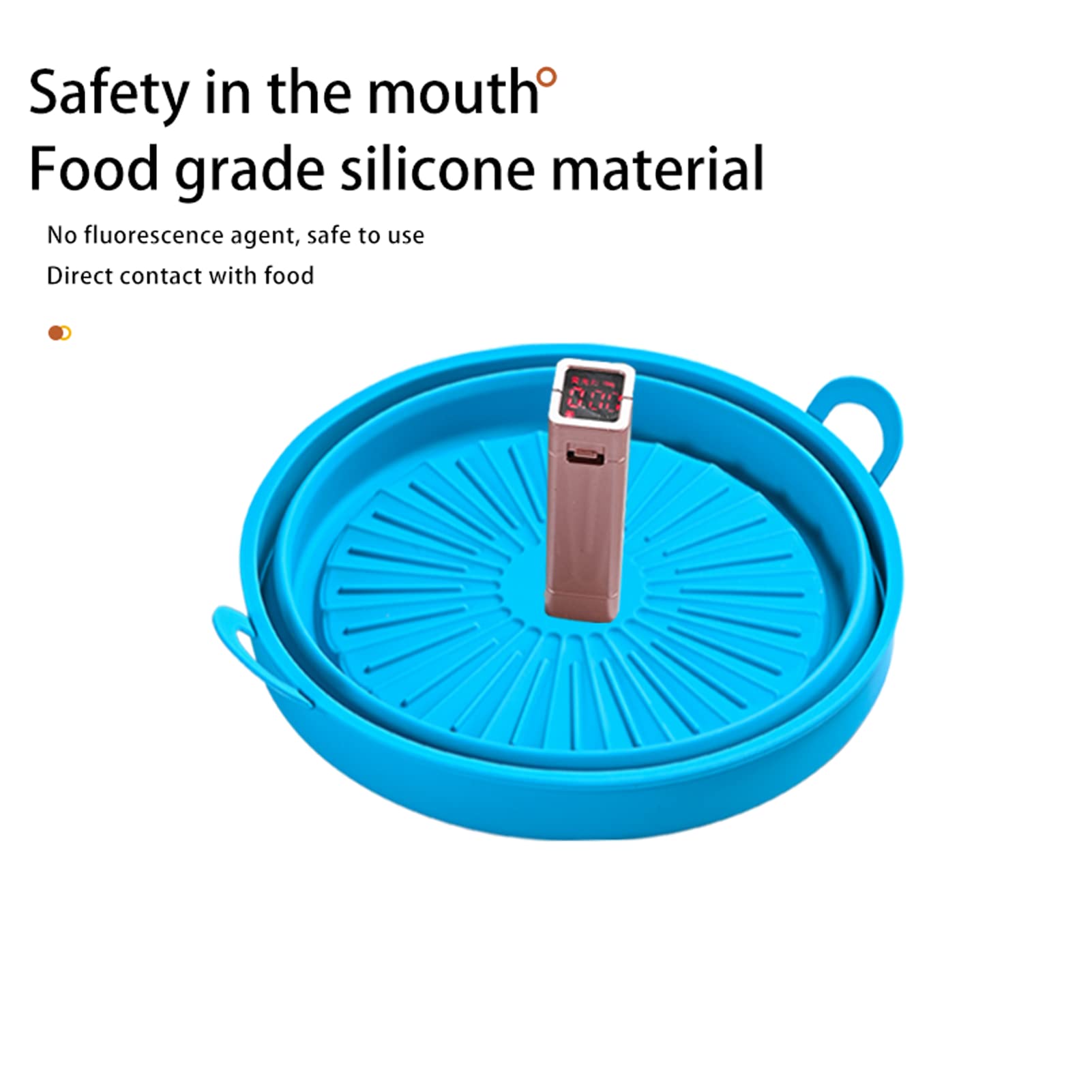 2023 Upgraded Reusable Silicone Air Fryer Liners - 2 Pack (8.5 Inch, Red + Blue) - Foldable Non-Stick Basket Replacement for 5QT+ Air Fryers - Perfect for Healthy Cooking, Crispy Fries & Easy Cleanup