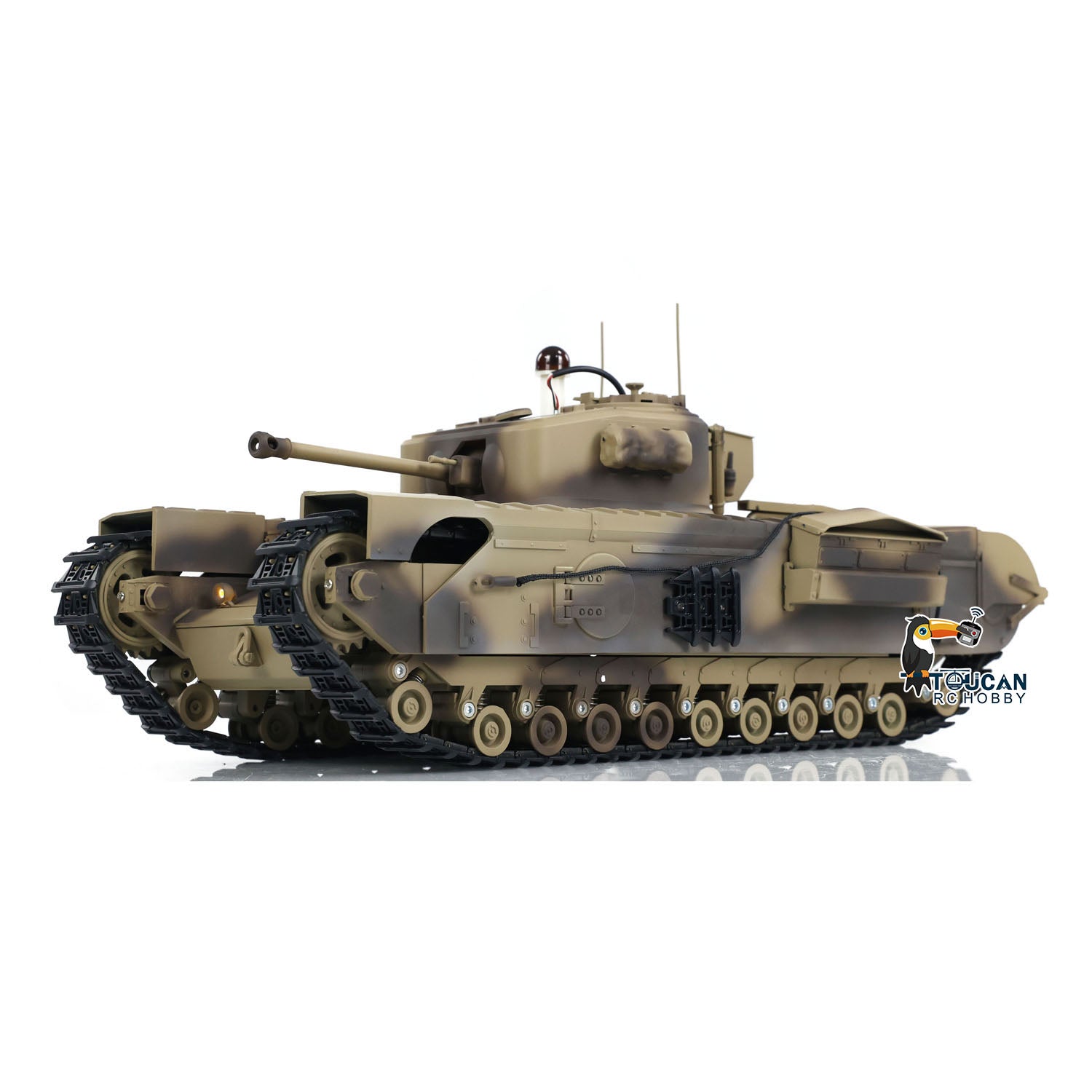 US Stock 1/16 Scale Military RC Battle Tank - Churchill Mk.VII with Metal Tracks & Gearbox, Infrared Battle System, Tongde Electric Tank for Adults & Collectors | Perfect for War Reenactments, Hobby Battles & Display Collections