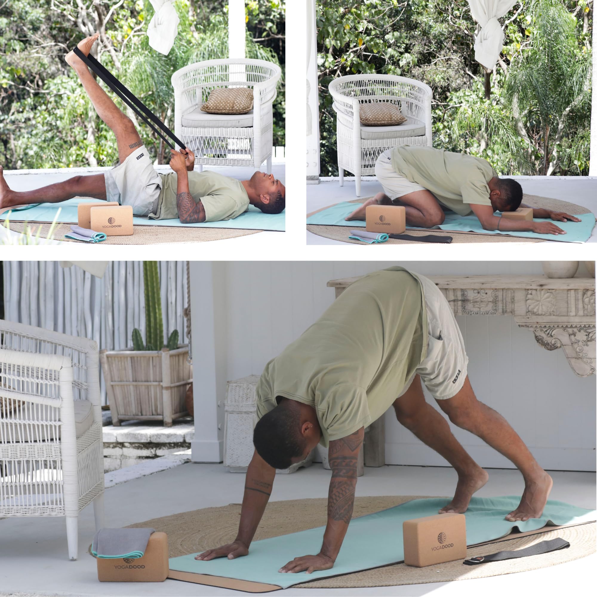 Premium Long Yoga Mat Towel & Compact Face Towel Set - Non-Slip, Absorbent Microfiber for Hot Yoga, Gym & Workouts - Ideal for Bikram, Ashtanga & Home Exercise - Pack of 2 (Great for Sweat Absorption & Grip Enhancement)