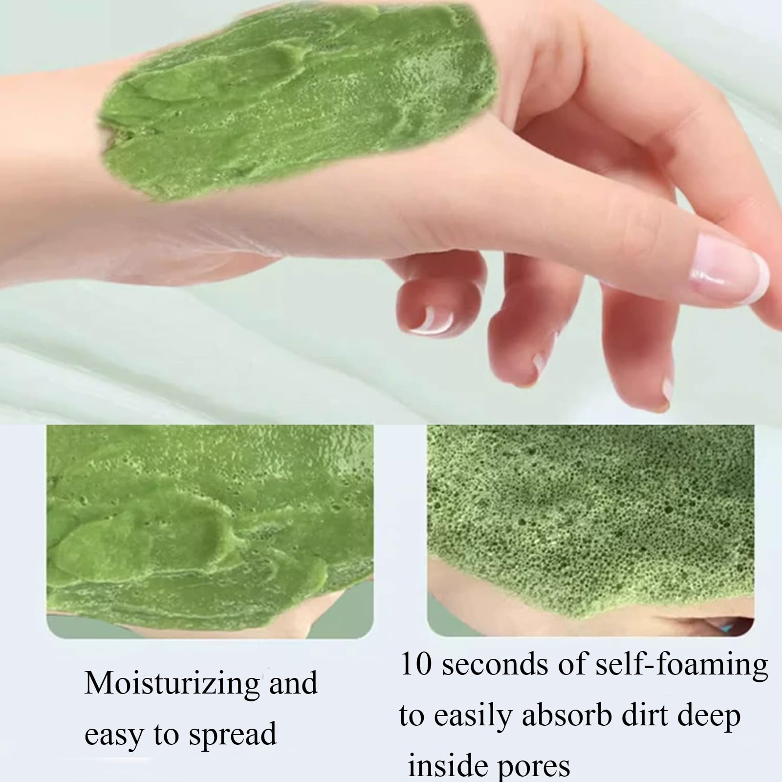 Natural Organic Avocado & Green Tea Matcha Deep Cleansing Bubble Mask - Blackhead Remover & Anti-Wrinkle Treatment for Soft Glowing Skin | 1PC | Perfect for Spa Day & Skincare Routine