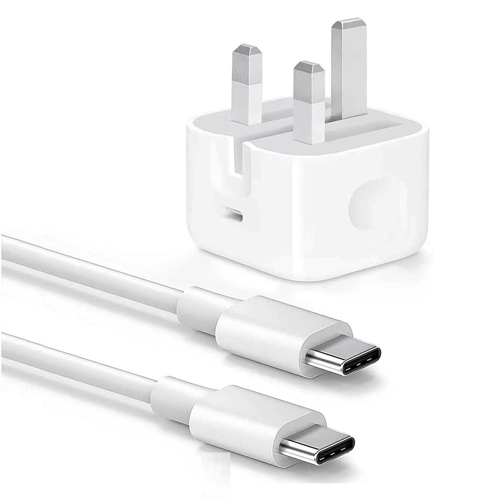 30W USB C Fast Charger Plug for iPhone 16/16 Plus/16 Pro Max, iPad Pro/Air/mini - PD Wall Charger with 2M Type C Cable | UK Power Adapter | Perfect for Travel, Office & Home Charging