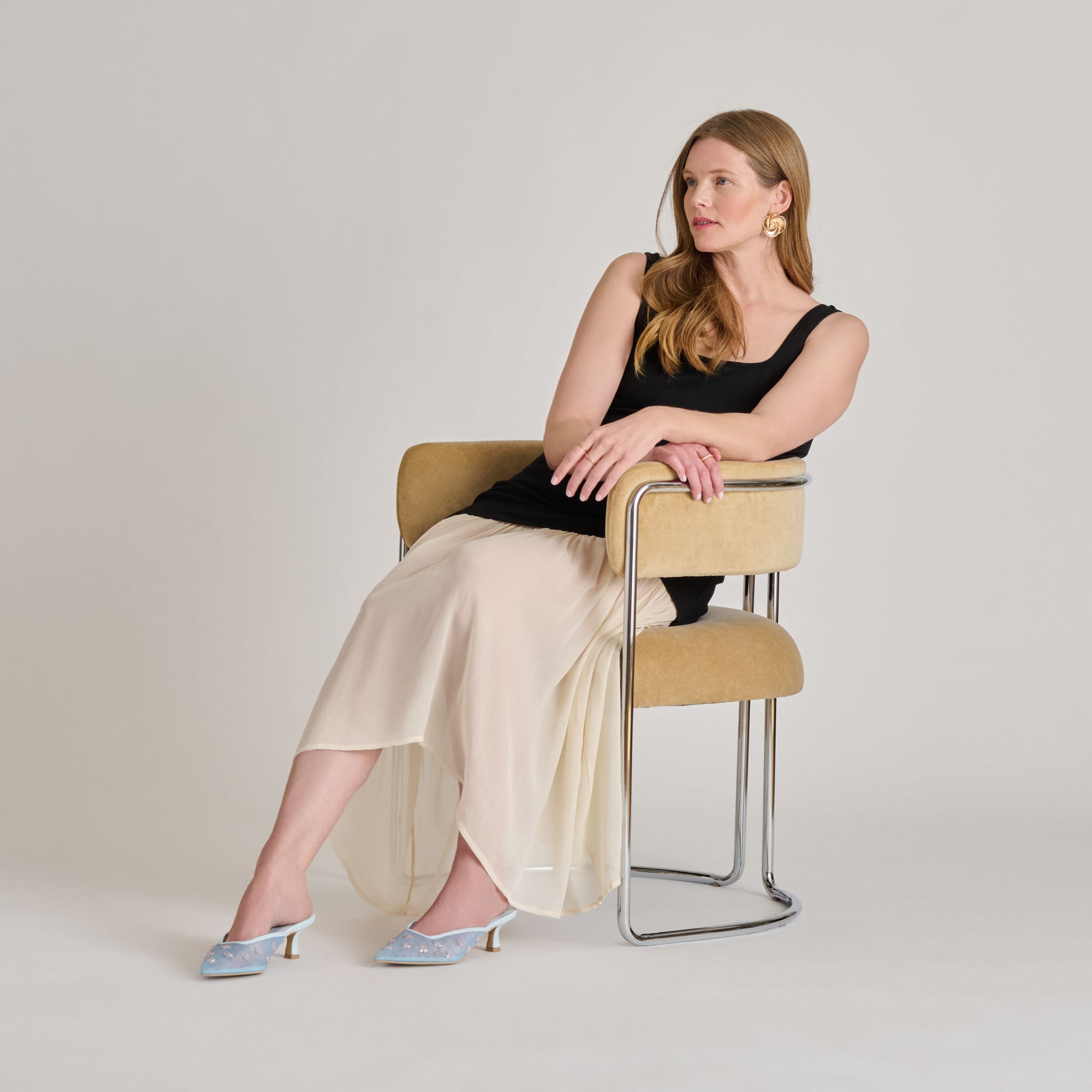 CLARA High Heels for Women - Ice Blue Mesh Stiletto Pumps - Perfect for Parties, Weddings & Evening Events