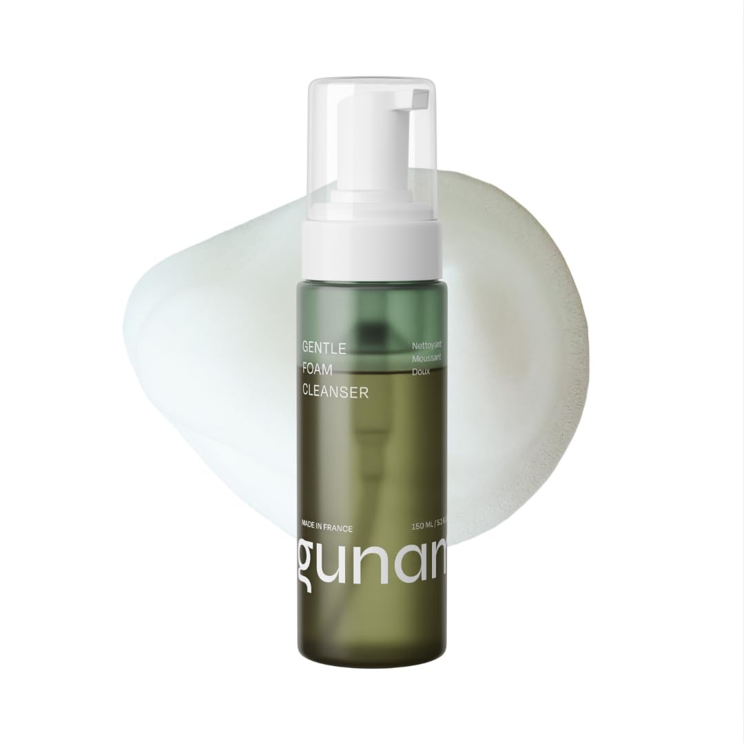 Gunam Gentle Foam Cleanser for Face - AHA, Aloe Vera & Chamomile Foaming Face Wash for Men & Women - All Skin Types - 150ml - Perfect for Daily Skincare Routine & Sensitive Skin Care