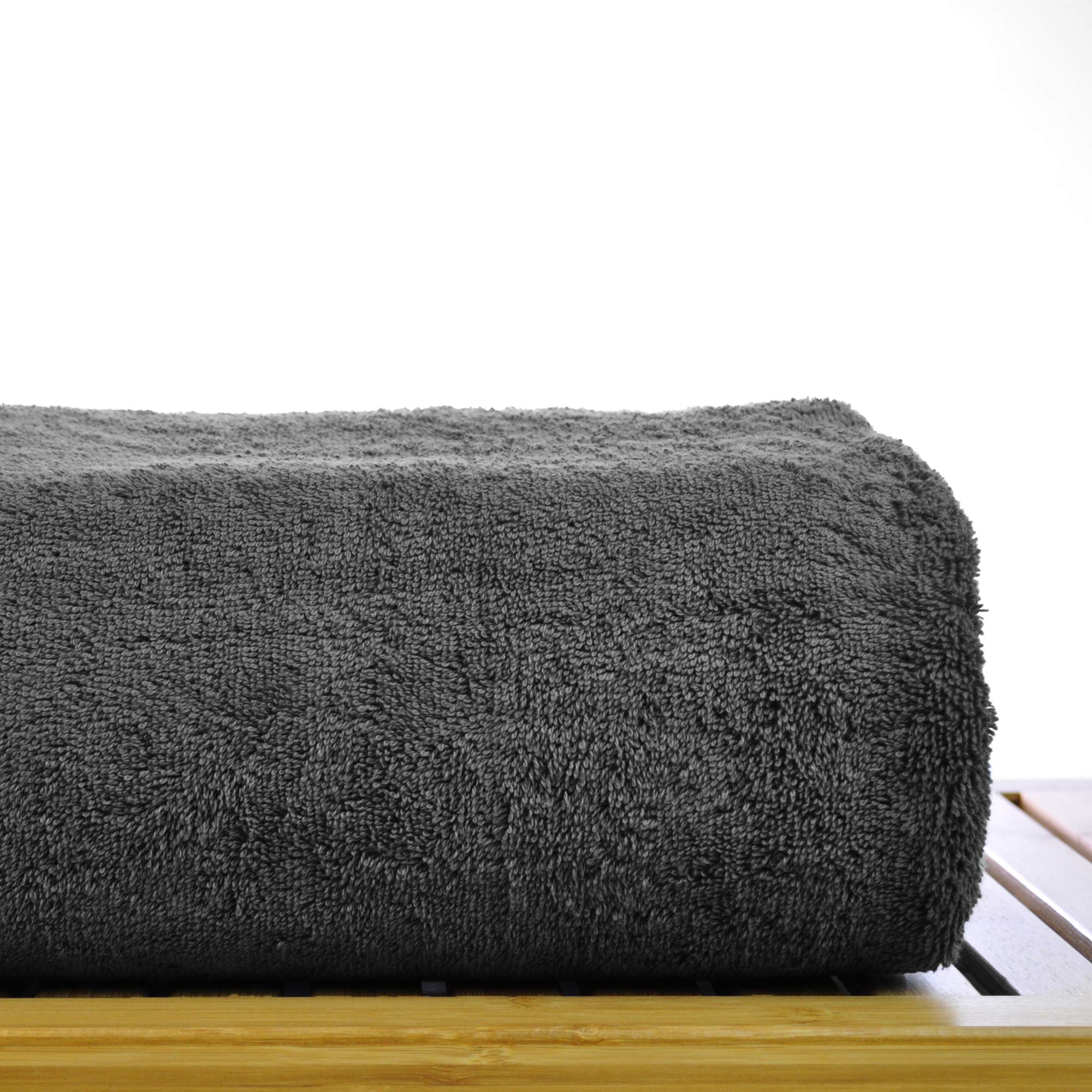 Premium Turkish Cotton Bath Towel Set - Luxury Oversized Hotel & Spa Towel (1-Piece, Black) - Soft & Absorbent for Bath, Beach, Pool & Gym