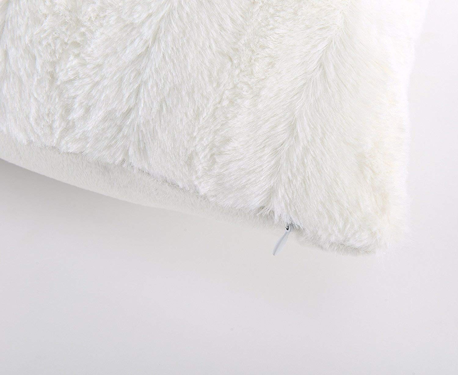 Cheer Collection Faux Fur Throw Pillows Set of 2 - 18x18 Inch Soft Decorative Couch & Bed Pillows, Chocolate Accent Pillows for Bedroom or Living Room Decor - Perfect for Cozy Home Aesthetic, Sofa Styling and Comfortable Lounging