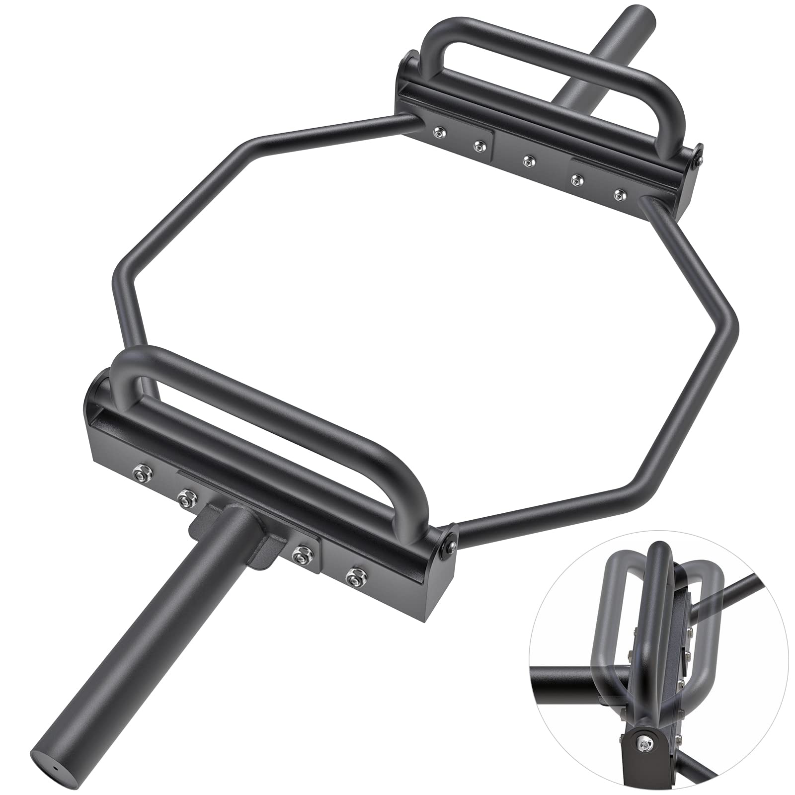 **Kipika Olympic Trap Bar - Hex Deadlift Bar with Folding Handles, Multi-Grip Swiss Bar for Strength Training - Fits 2
