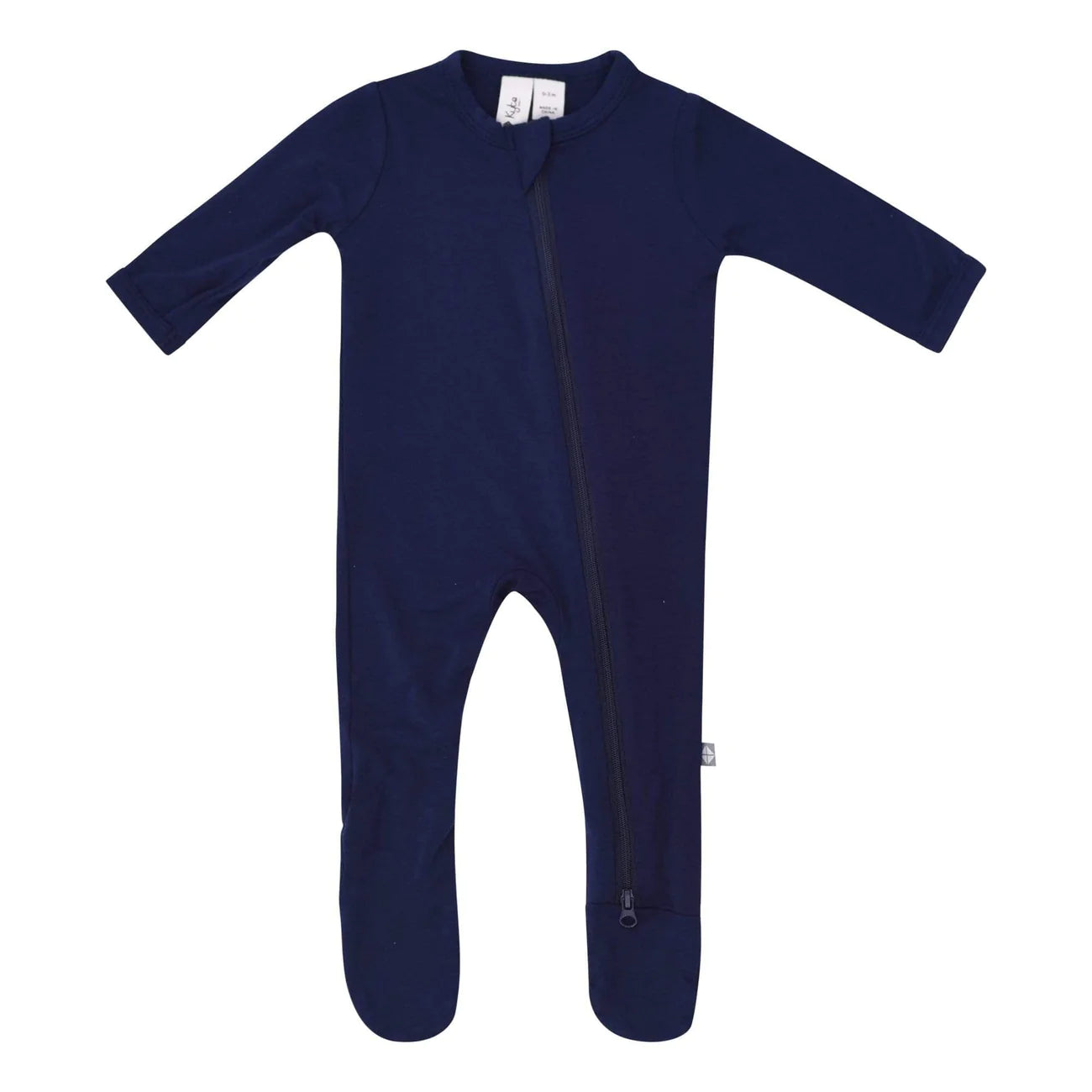 Kyte Baby Zippered Footie Pajamas - Soft Organic Cotton Sleepsuit for Infants & Toddlers - Navy Blue - Perfect for Nursery, Bedtime & Lounging