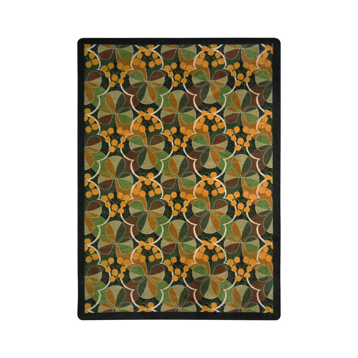 Joy Carpets Kaleidoscope Shamrock Whimsical Area Rugs - Colorful Non-Slip Kids Playroom Rug for Nursery, Bedroom & Living Room Decor