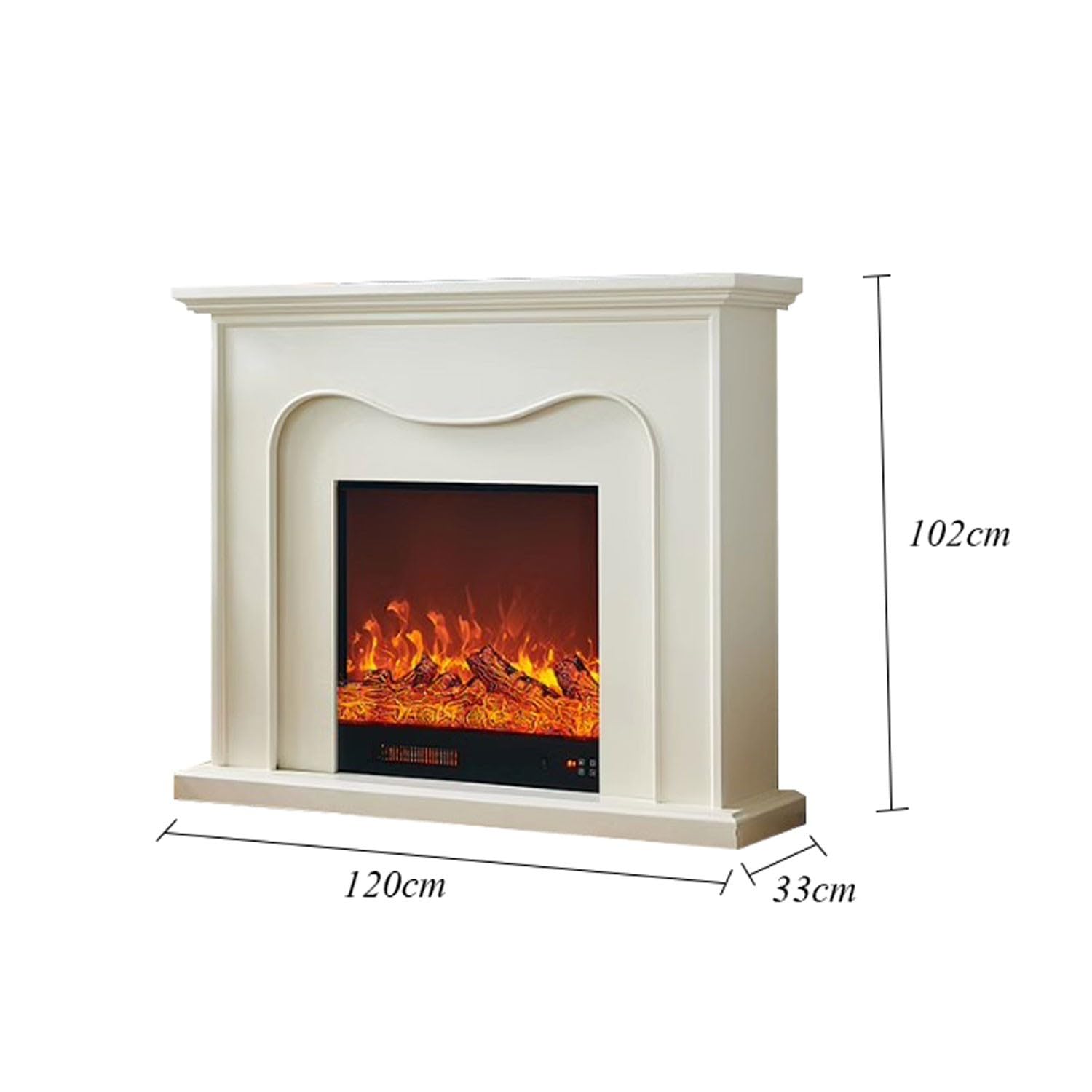 SchAan Electric Fireplace with Mantel - Wall Mounted Fireplace with French LED Lights & Heating - Perfect for Living Room, Bedroom & Office Decor