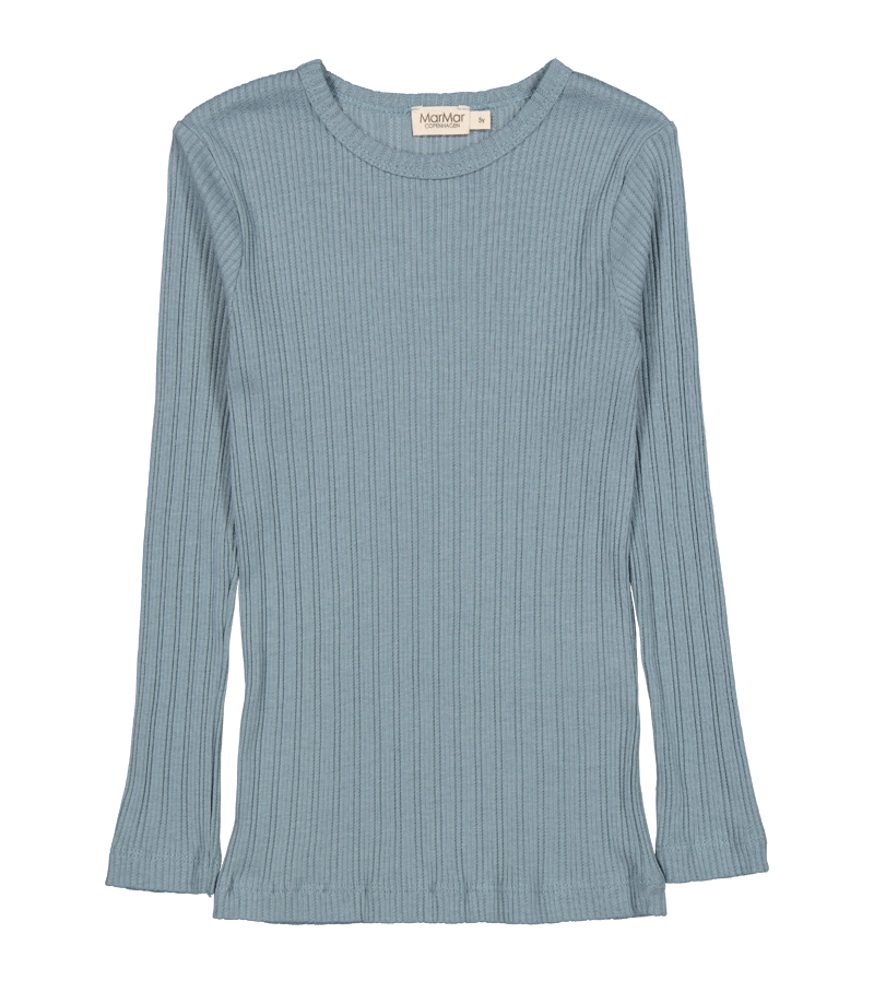 Blue Dove Modal Pointelle Rib Tee by MarMar Copenhagen - Soft & Breathable Women's T-Shirt for Casual Wear & Layering