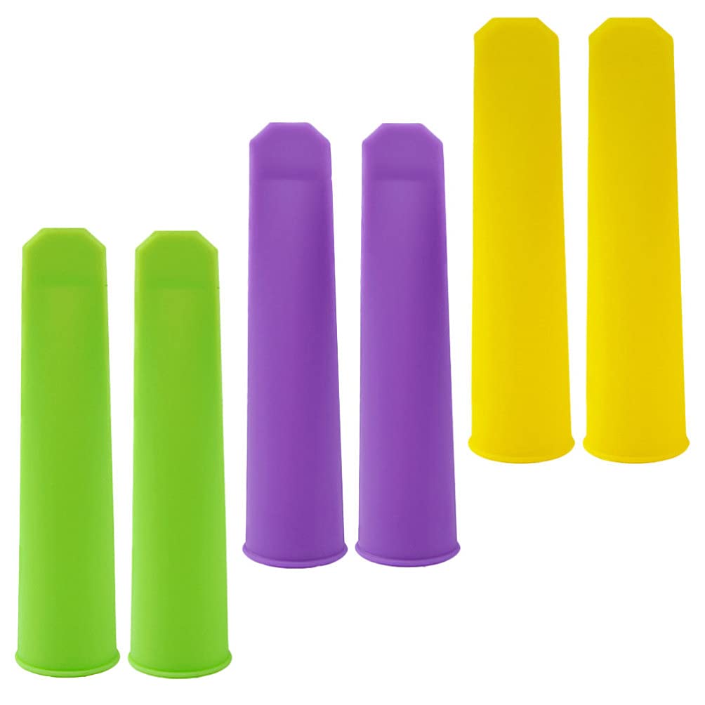 6pcs Silicone Popsicle Molds with Plastic Tray - DIY Ice Cream & Ice Pop Maker for Kids & Adults - Perfect for Summer Treats, Birthday Parties & Family Fun