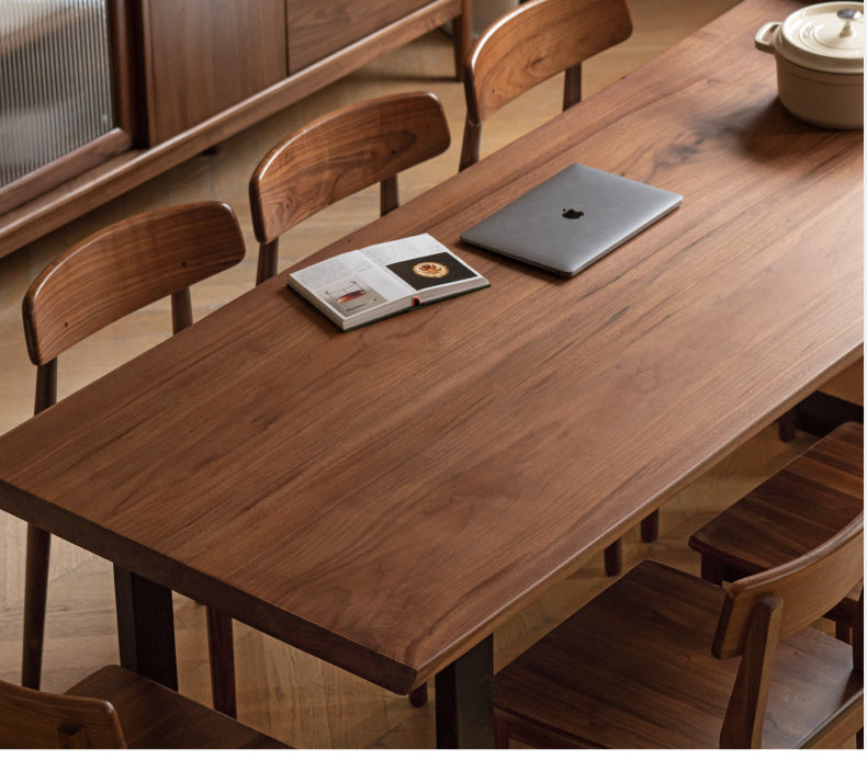 Premium Black Walnut Solid Wood Natural Edge Dining Table – Handcrafted Large Board for Rustic & Modern Home Decor – Perfect for Family Gatherings & Dinner Parties