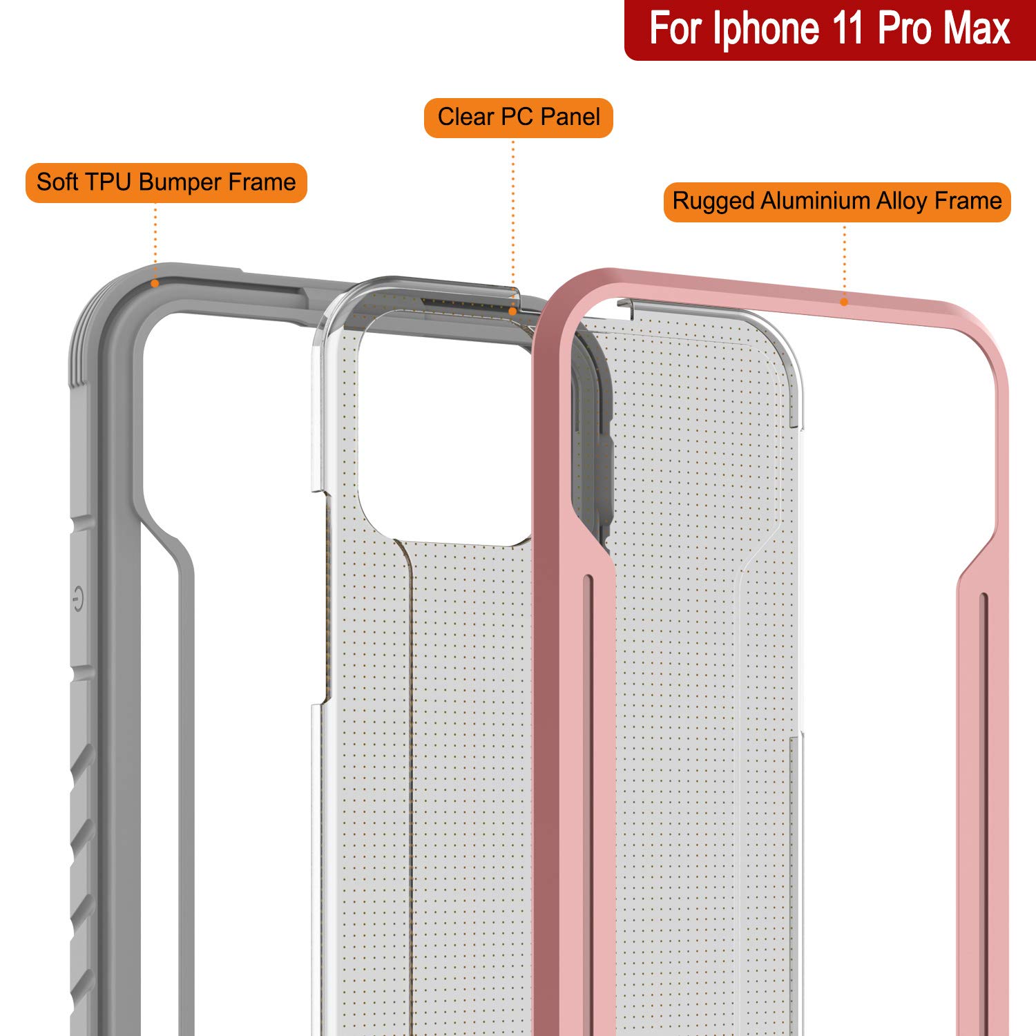 Punkcase iPhone 11 Pro Max Case [Armor Stealth Series] Military-Grade Protective Cover with Aluminum Frame & Clear Back - Ultimate Shockproof Drop Protection for iPhone 11 Pro Max (6.5