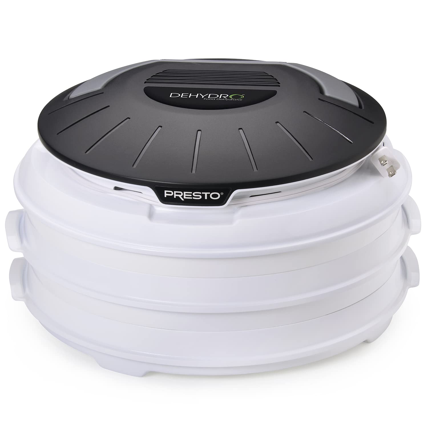 Presto 06300 Electric Food Dehydrator for Fruits, Vegetables & Jerky - 500W Stainless Steel Food Dryer Machine with 4 Trays - Perfect for Healthy Snacks, Camping & Meal Prep