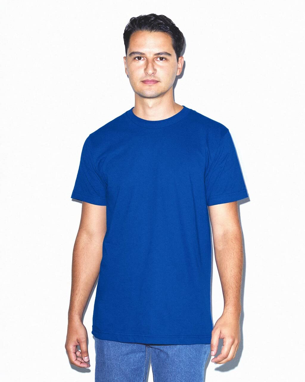 Premium American Apparel Men's Fine Jersey Crewneck T-Shirt - Soft Cotton Tee for Casual Wear, Gym & Everyday Comfort