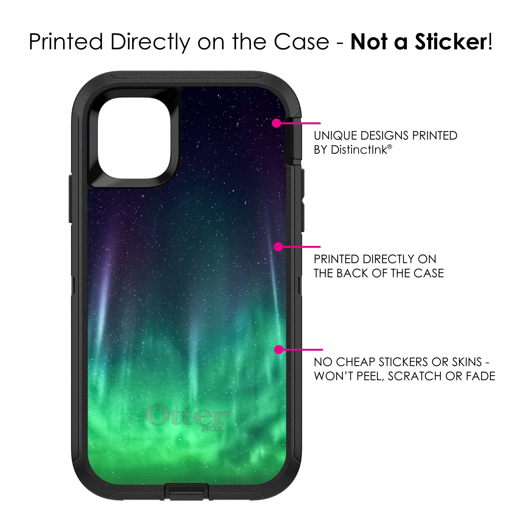 DistinctInk iPhone 11 Pro MAX Case (6.5 Inch) - Heavy Duty Protective Cover with Aurora Borealis Design | Replacement for OtterBox Defender | Perfect for Outdoor Activities, Travel & Daily Use