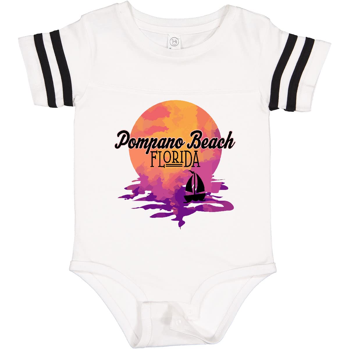 Inktastic Pompano Beach Florida Vacation Sunset Baby Bodysuit - Soft Cotton Infant Onesie for Beach Trips & Family Vacations