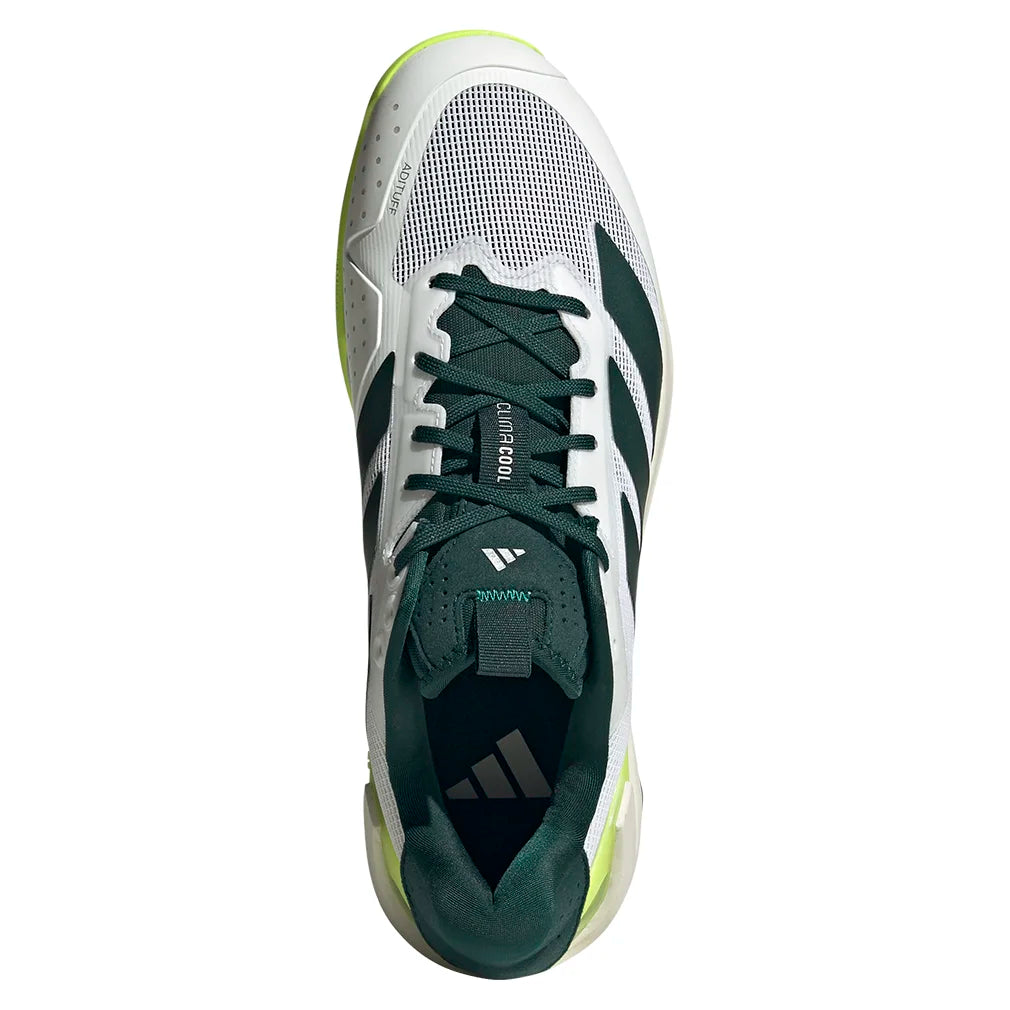 Men's Adizero Ubersonic 5 Clay Tennis Shoes - White & Aurora Ivy | Lightweight Performance Footwear for Clay Courts | Perfect for Competitive Play & Training