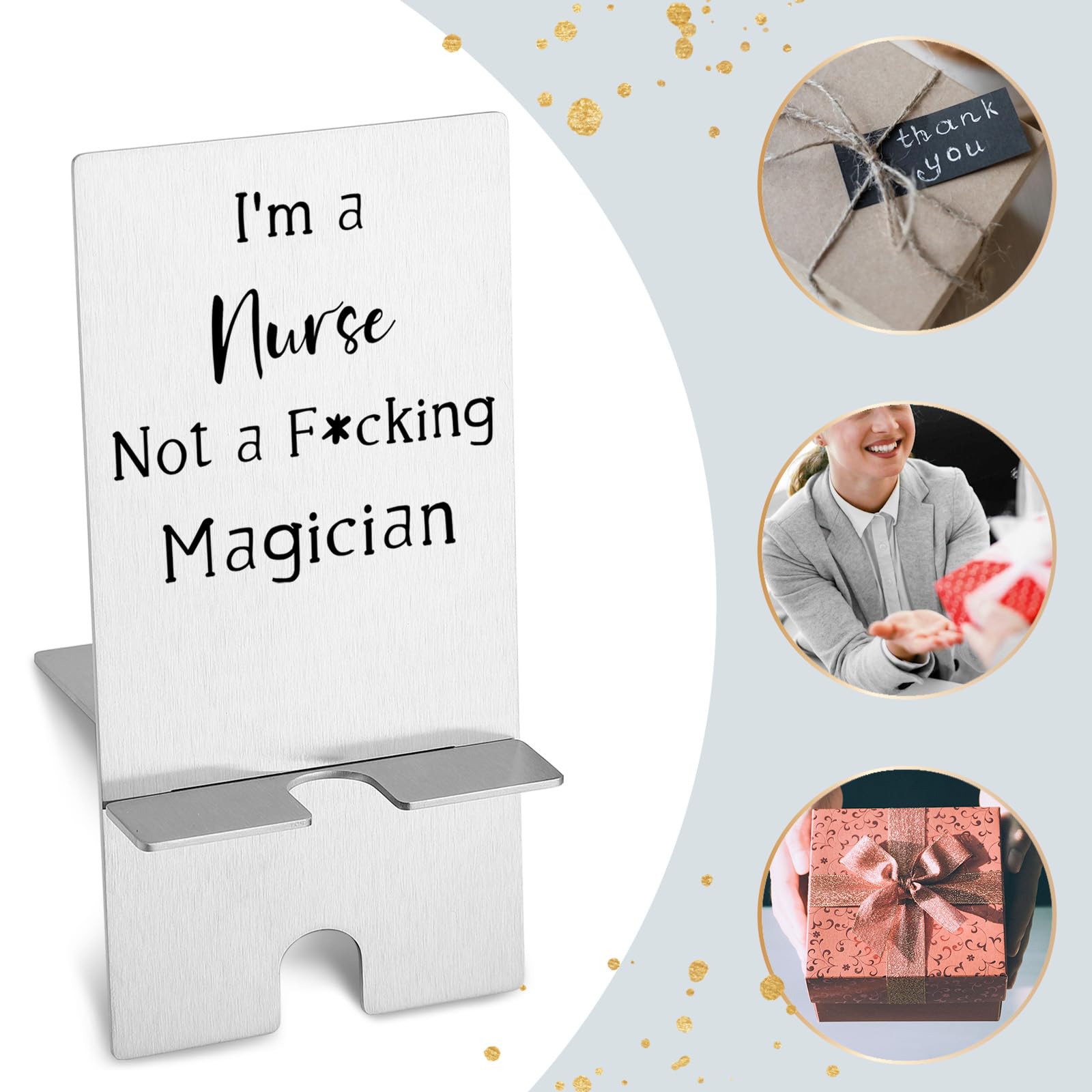 Funny Nurse Phone Stand - Stainless Steel Holder for Nurses & Women - Perfect for Work & Gifts