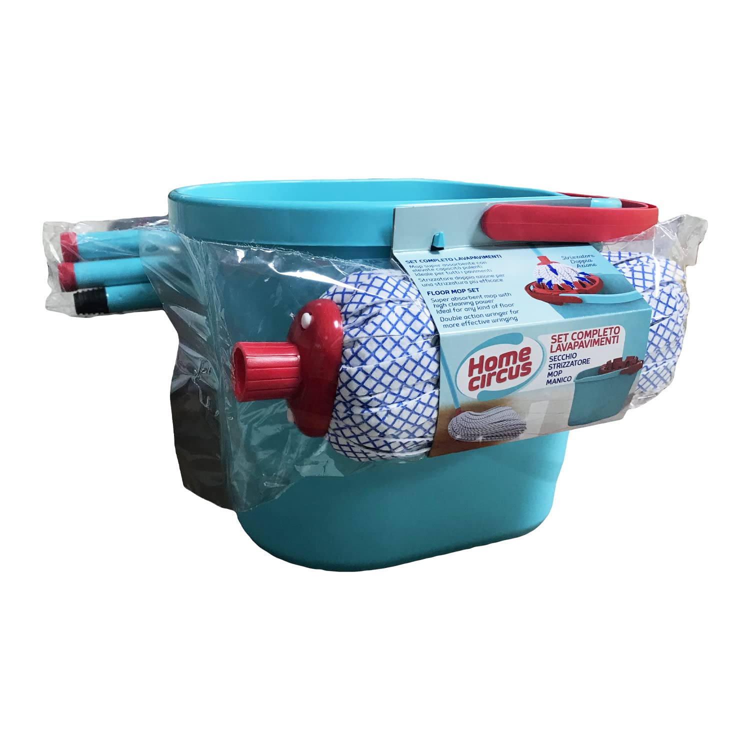 Complete Home Circus Floor Cleaning Set - Multi-Surface Mop & Bucket Kit for Hardwood, Tile & Laminate Floors | Perfect for Daily Cleaning & Pet Hair Removal