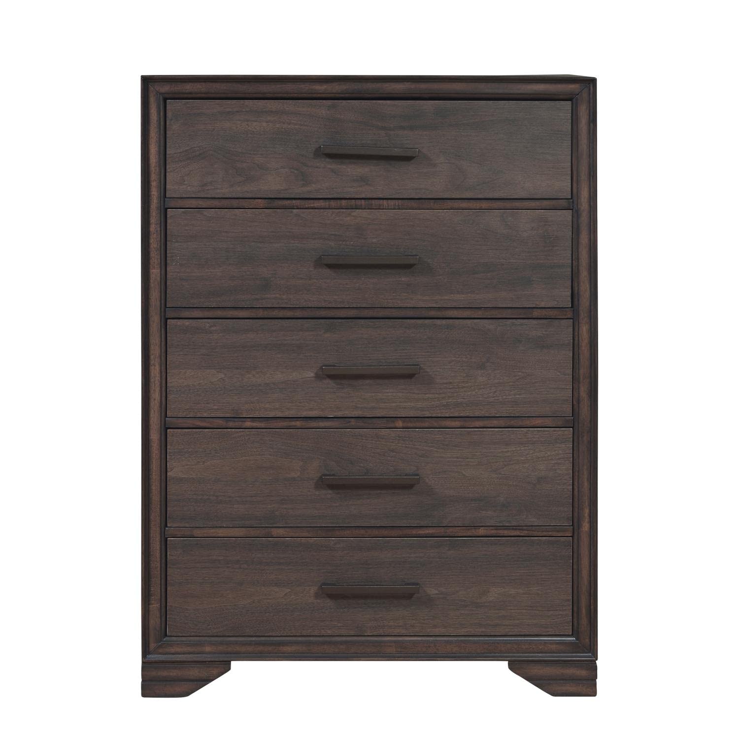 Home Fare 5 Drawer Kids Dresser in Espresso Brown - Sturdy Wooden Storage Chest for Children's Bedroom, Nursery, or Playroom Organization