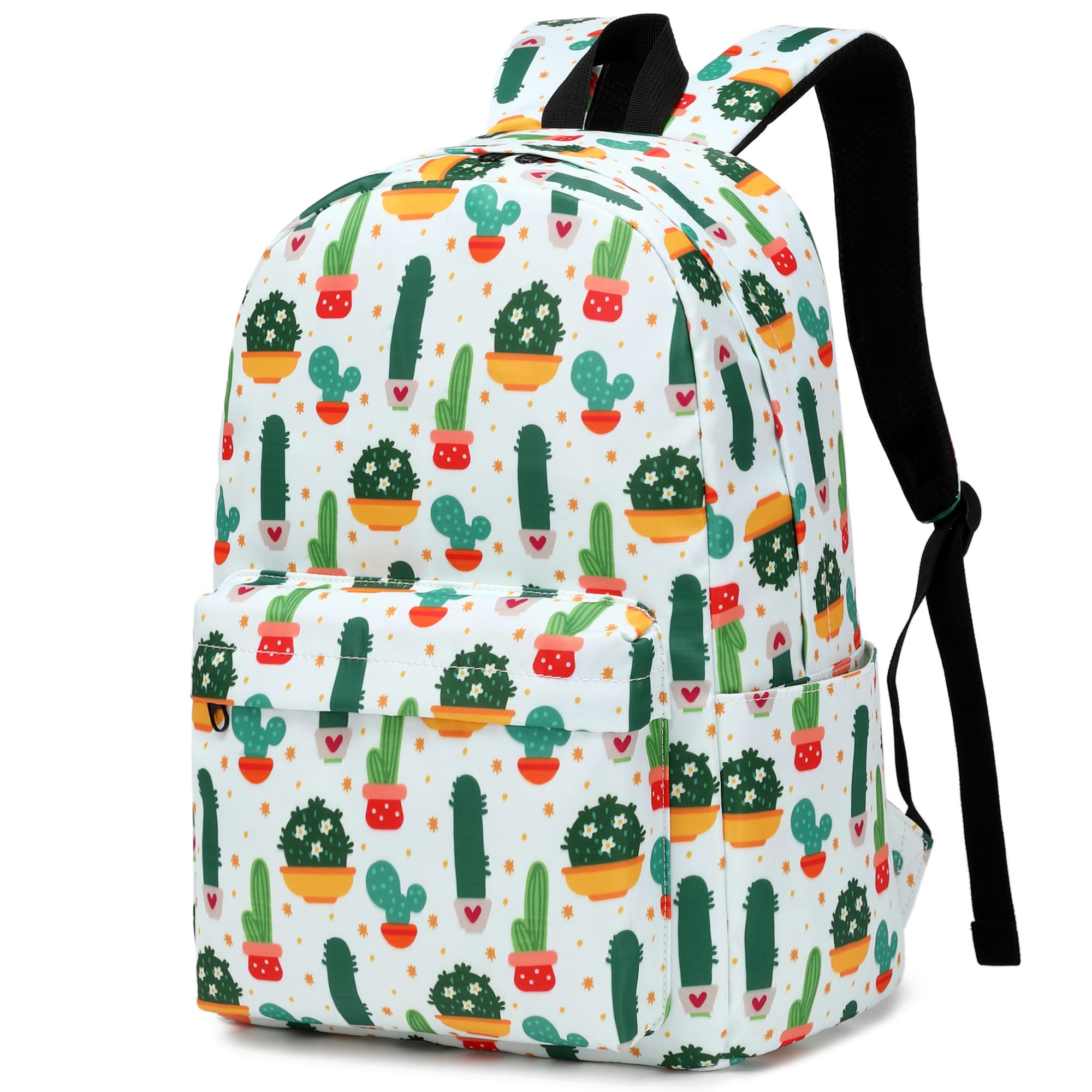 Yusudan Cactus Print School Backpack for Girls & Women - Stylish Laptop Bookbag for Teens, College Students & Kids - Perfect for School, Travel & Daily Use