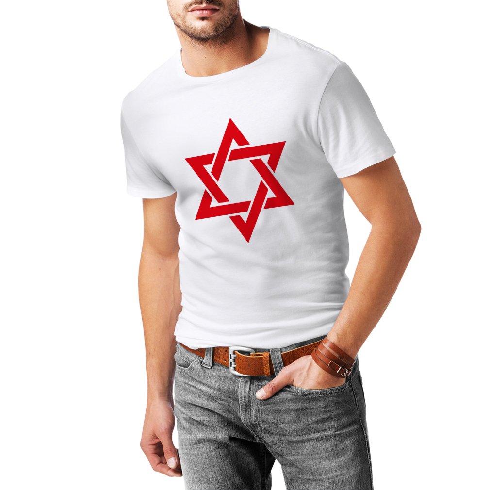 Lepni.me Men's T-Shirt - Star of David Jewish Symbol T-Shirt for Men | Shield of Magen David Graphic Tee | Perfect for Hanukkah Gifts, Jewish Holidays & Cultural Pride