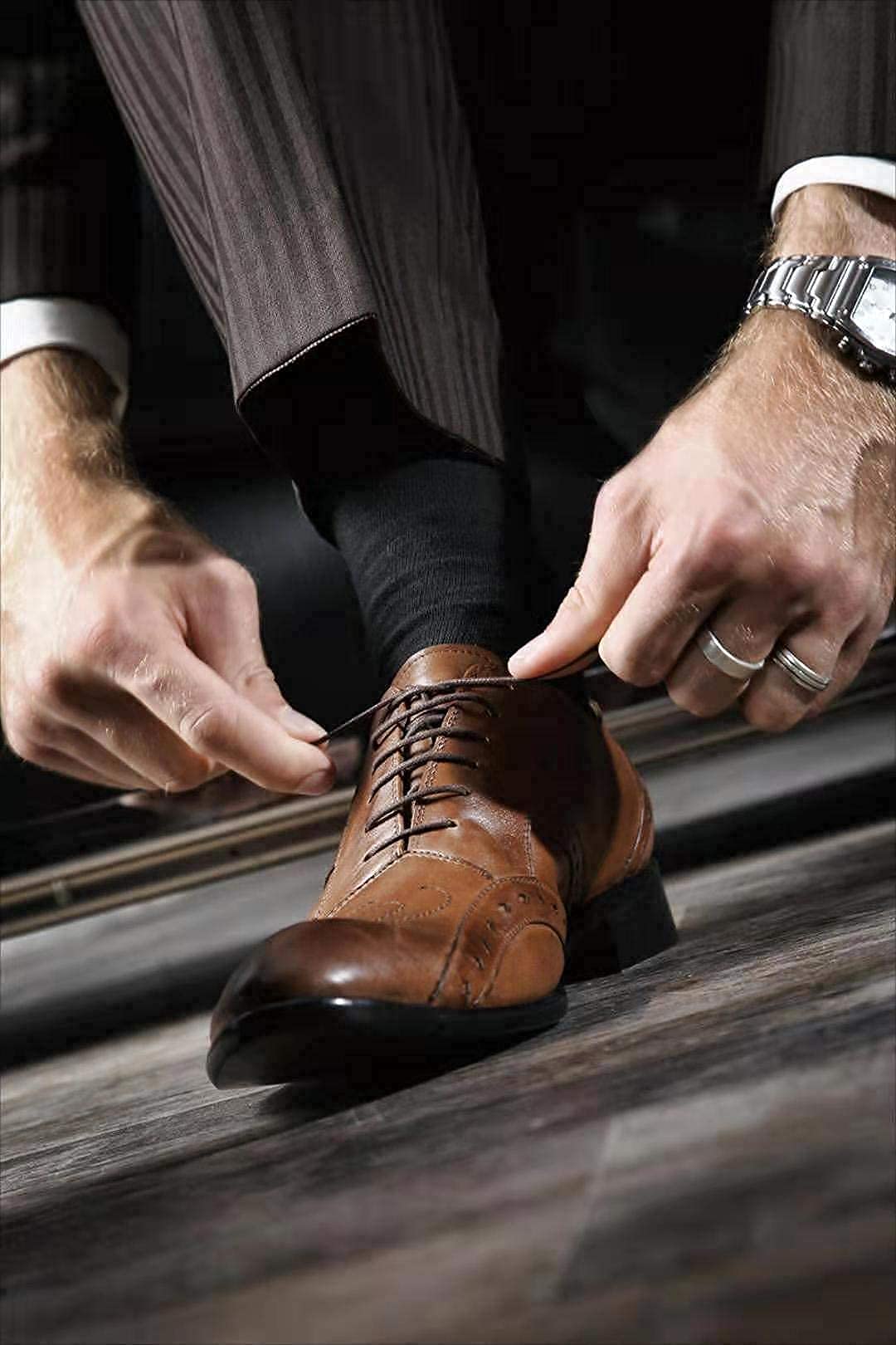 Premium Dress Shoe Laces Set - Black, Dark Brown, Brown & Tan | 4 Pairs No-Tie Elastic Shoelaces Included | Perfect for Business, Formal & Casual Wear