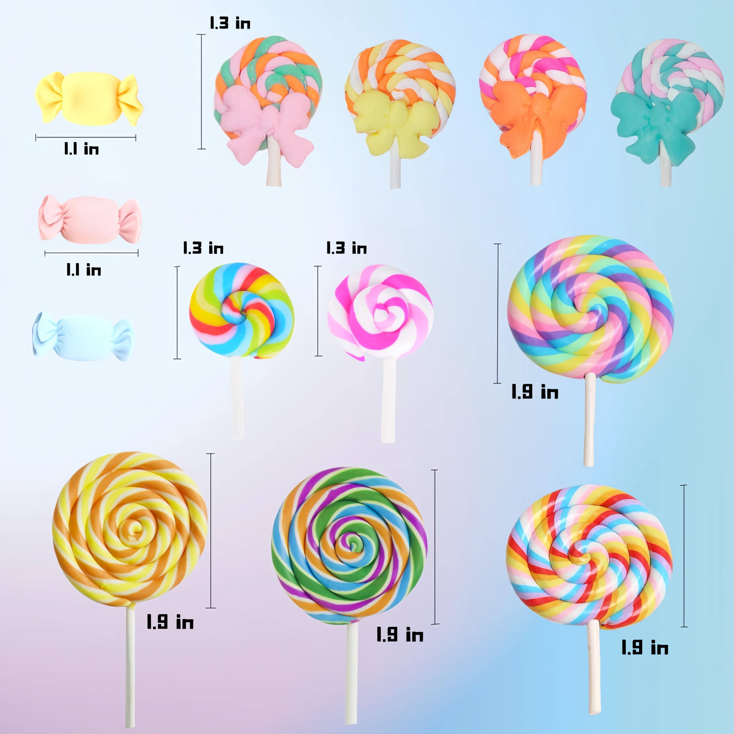 Colorful Candyland Cupcake Toppers - Lollipop Cake Decorations for Birthday Parties, Baby Showers & Wedding Desserts | Fun Candy Bow Toppers for Cupcakes, Cakes & Sweet Treats