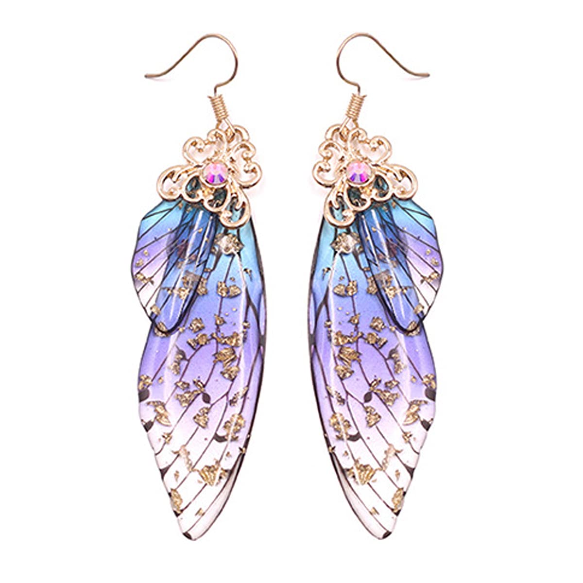 Vibrant Acrylic Butterfly & Dragonfly Wing Dangle Earrings for Women – Lightweight Long Thick Statement Jewelry | Perfect for Weddings, Birthdays, Parties & Everyday Wear