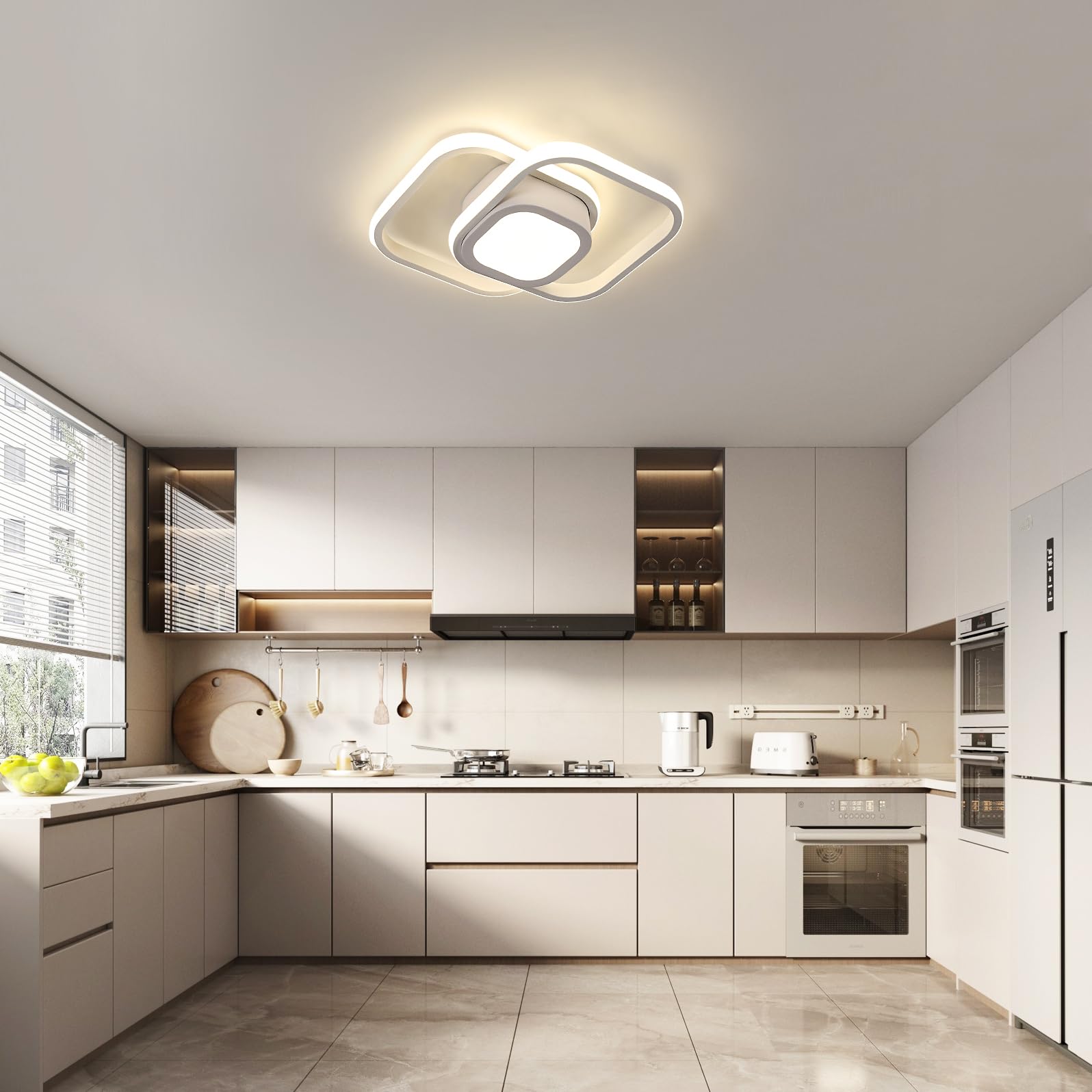 DAXGD 32W 3600LM LED Ceiling Light, Modern Square Acrylic Panel Light, 4500K Natural White, Energy Saving Flush Mount Fixture for Bedroom Kitchen Dining Room Hallway - Perfect for Home Office Lighting and Interior Decor