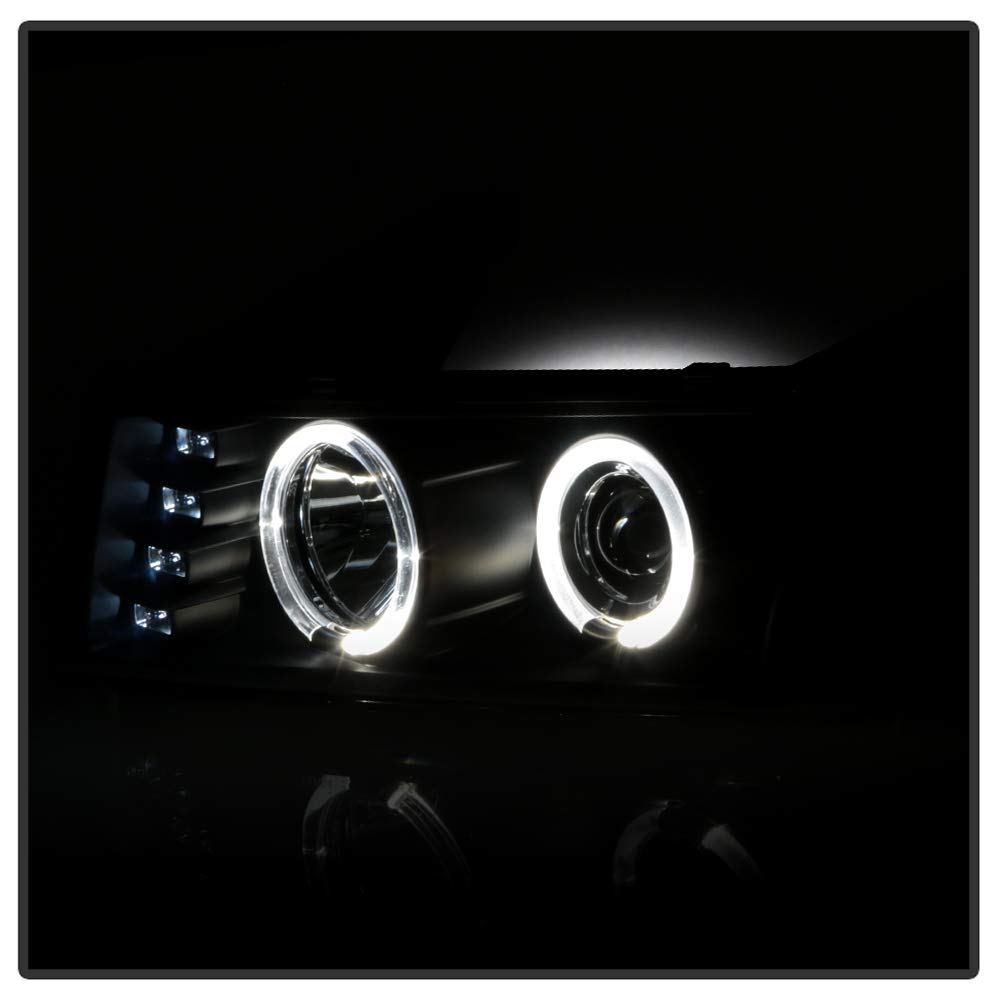 ACANII LED DRL Dual Halo Black Housing Projector Headlights for 2004-2012 Chevy Colorado & GMC Canyon - Upgrade Your Truck's Style & Night Visibility for Off-Roading & Daily Driving