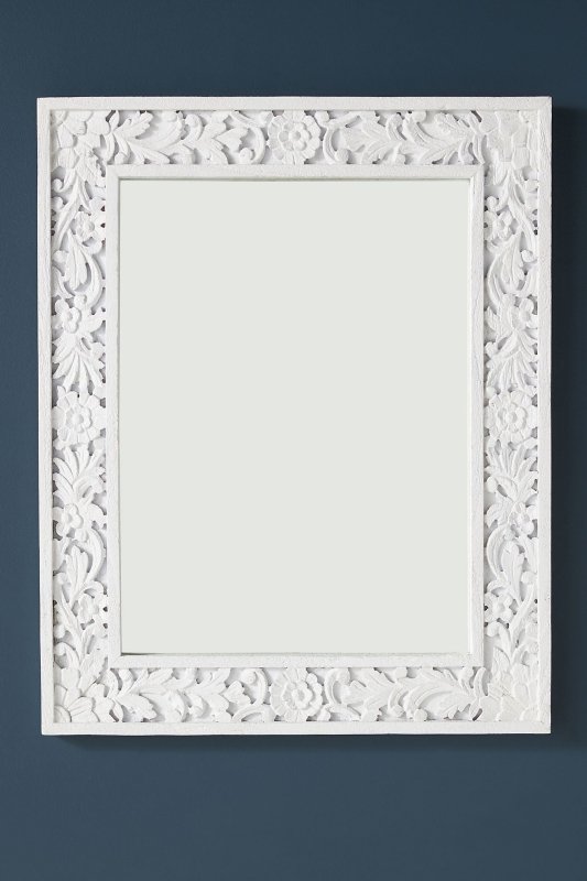 Hand Carved Lombok Mirror Frame - Elegant Bathroom & Vanity Mirror with Wooden Accents for Home Decor | Perfect for Bathrooms, Bedrooms, and Entryways