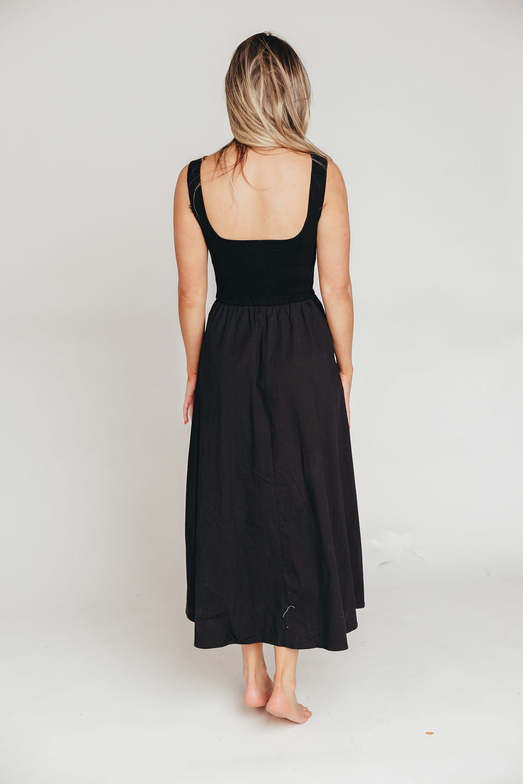 Lucinda Black Maxi Dress for Women - Elegant Long Flowy Dress for Summer, Beach, Party & Evening Wear