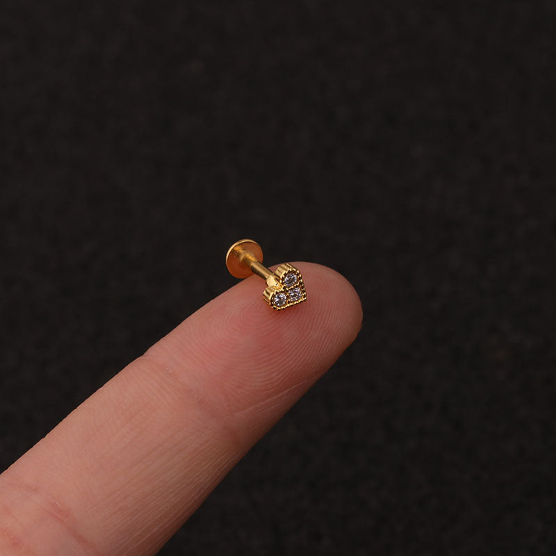 16G Labret Back Earrings - Surgical Steel Push Pin Earrings with Flat Back Stud | HSPJ217 | Perfect for Lip, Nose, Cartilage Piercings & Everyday Wear