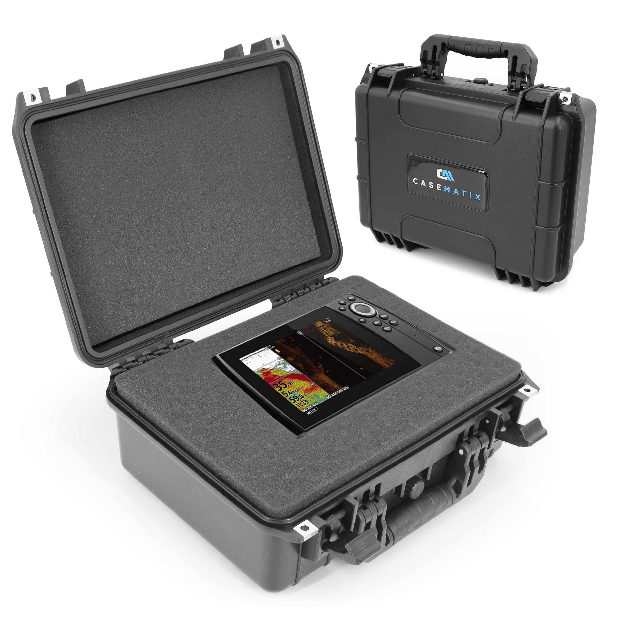 Waterproof Marine Electronics Case for Garmin Striker, Hummingbird Helix, Lowrance, Raymarine & Simrad Fish Finders - Durable GPS Chartplotter Protection for Boating & Fishing