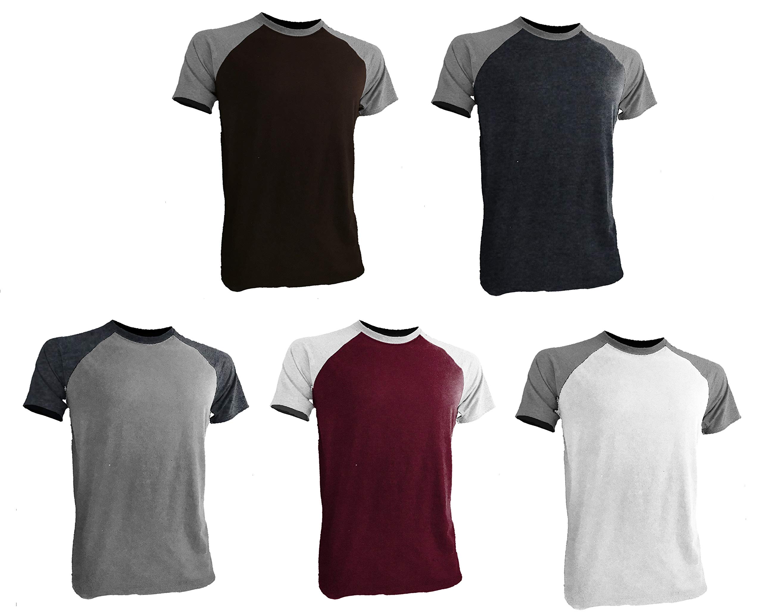 Big and Tall Men's Heavyweight Raglan Baseball Short Sleeve Shirts - Comfortable Oversized Tees for Casual Wear & Sports (RCSS) - Perfect for Gym, Workout and Everyday Outfits