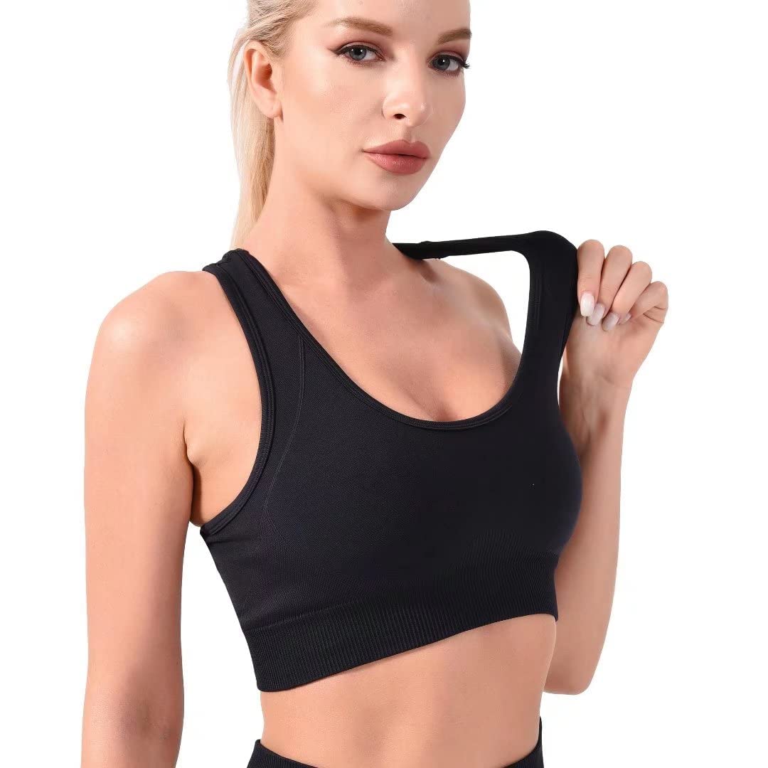 CLDFHX Women's Seamless Comfort Sports Bra - High Impact Support, Racerback, Wire-Free with Removable Pads for Running, Yoga, Gym & Fitness Workouts | Perfect for Active Lifestyles & High-Intensity Training