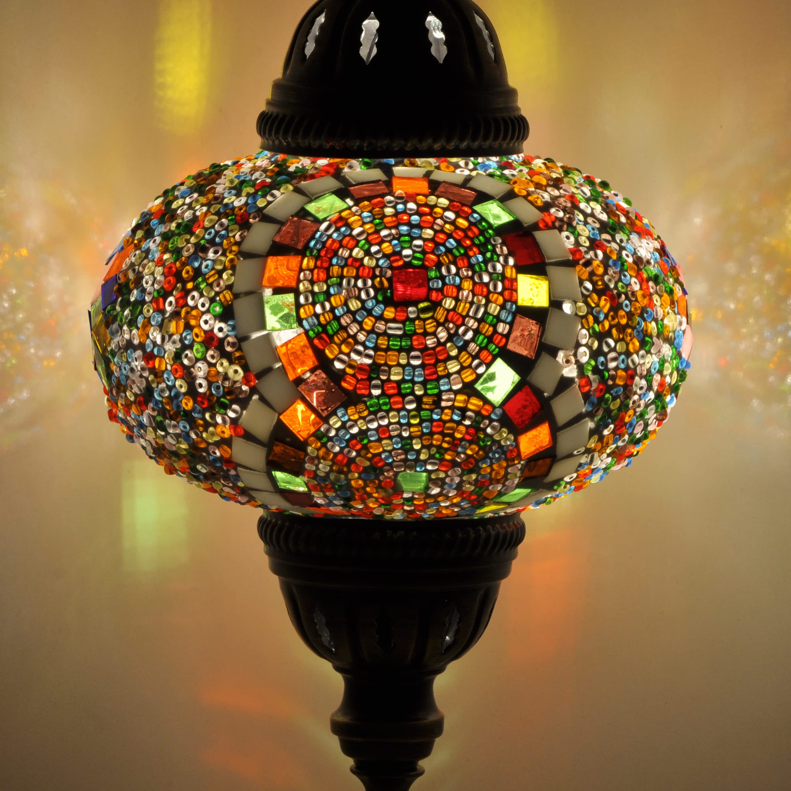 10 Styles Handmade Turkish Mosaic Table Lamp - Moroccan Tiffany Night Light with Bronze Base & LED Bulb | Stained Glass Bedside Lamp for Living Room, Bedroom Decor | Gift Idea for Home & Wedding