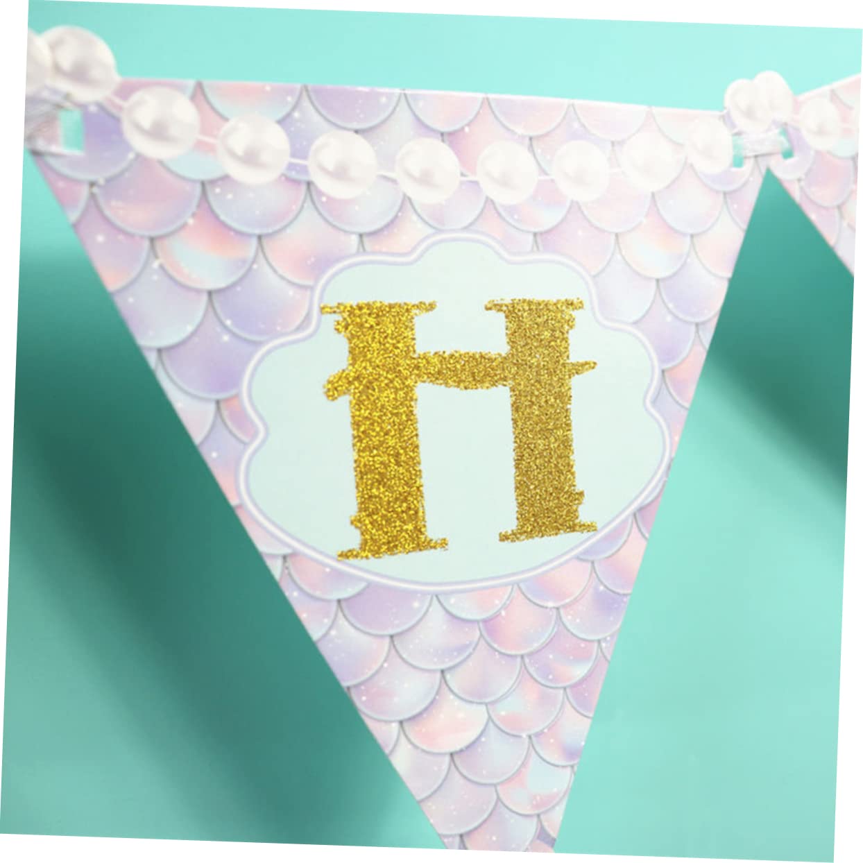 PRETYZOOM 2-Piece Mermaid Tail Banner Set for Birthday Party & Baby Shower Decorations - Ocean Theme Room Decor for Boys and Girls - Perfect for Birthday Parties, Baby Showers, Nursery & Kids Room Decorations
