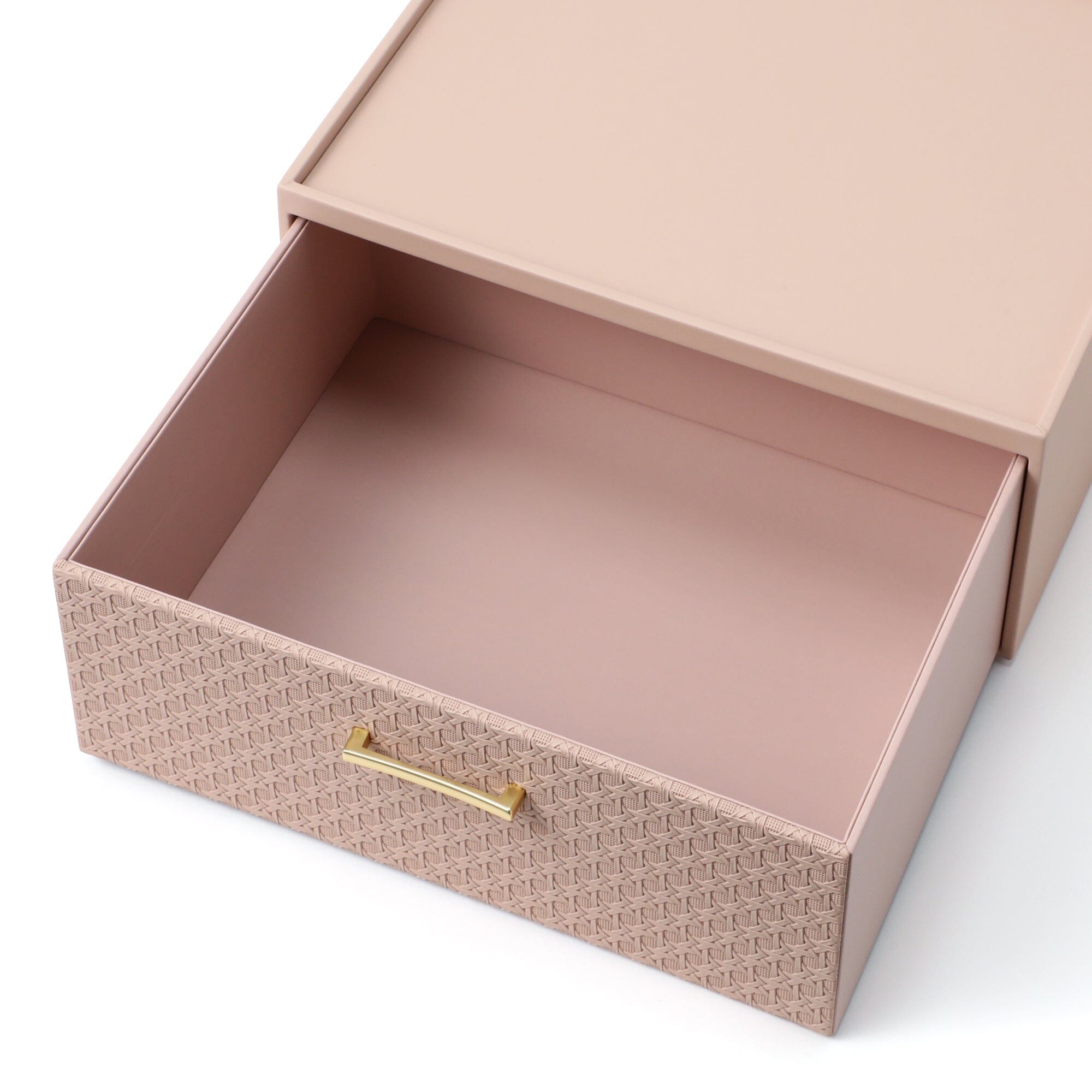 Pink Embossed Stacking Drawer Organizer - Small Plastic Storage Bins for Jewelry, Makeup & Office Supplies | Compact Drawer Organizer for Bedroom, Bathroom & Desk