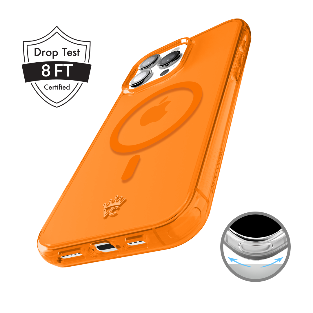 Neon Orange Clear iPhone Case - Shockproof & Scratch-Resistant Protective Cover for iPhone [Model] - Perfect for Outdoor Activities, Sports & Daily Use