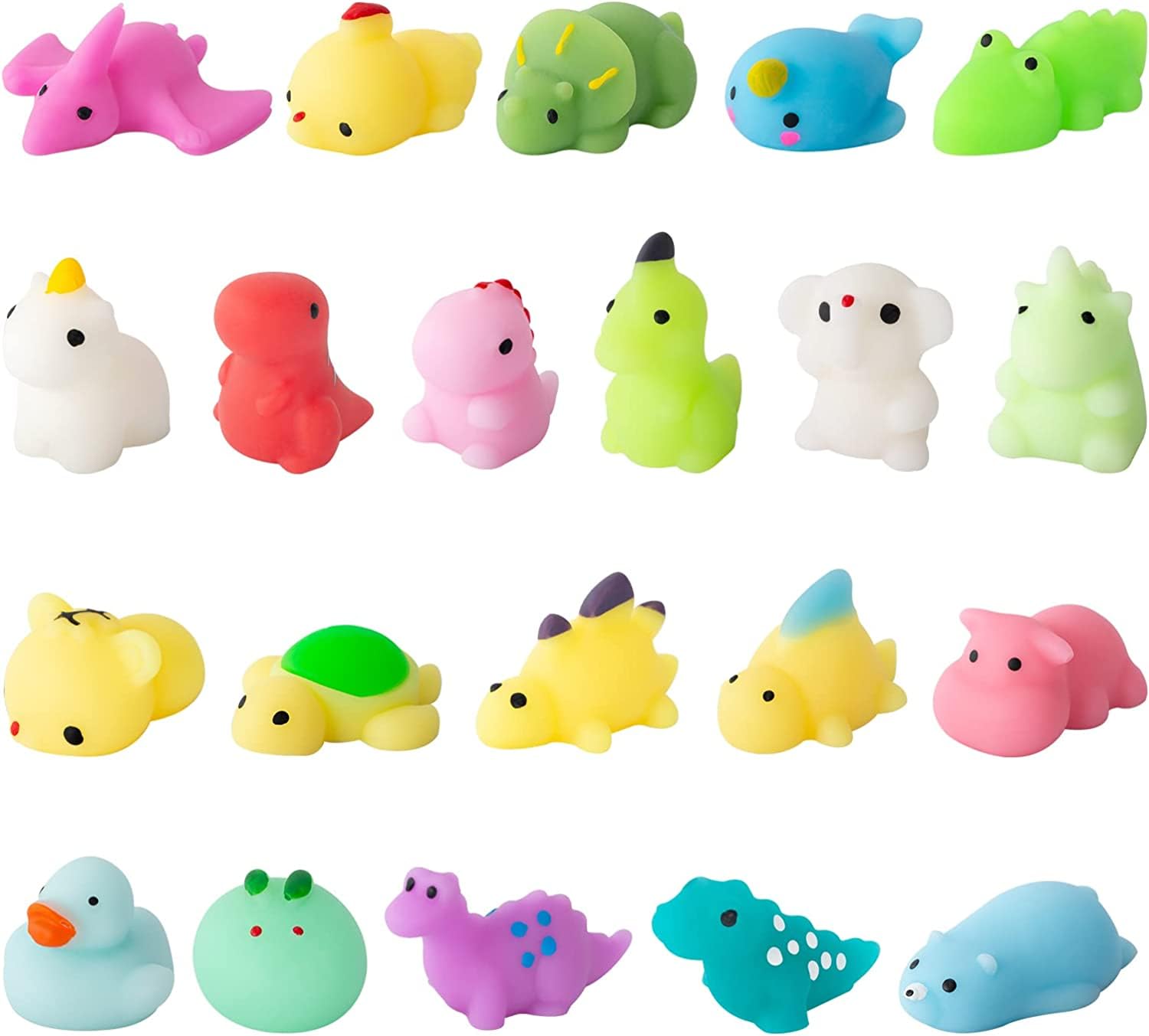 21 Pack Mochi Squishy Dinosaur Toys - Slow Rising Animal Stress Relief Sensory Fidget Toys for Kids, Party Favors, Pinata Stuffers, Treasure Box Prizes - Perfect for Birthday Gifts, Classroom Rewards & Anxiety Relief