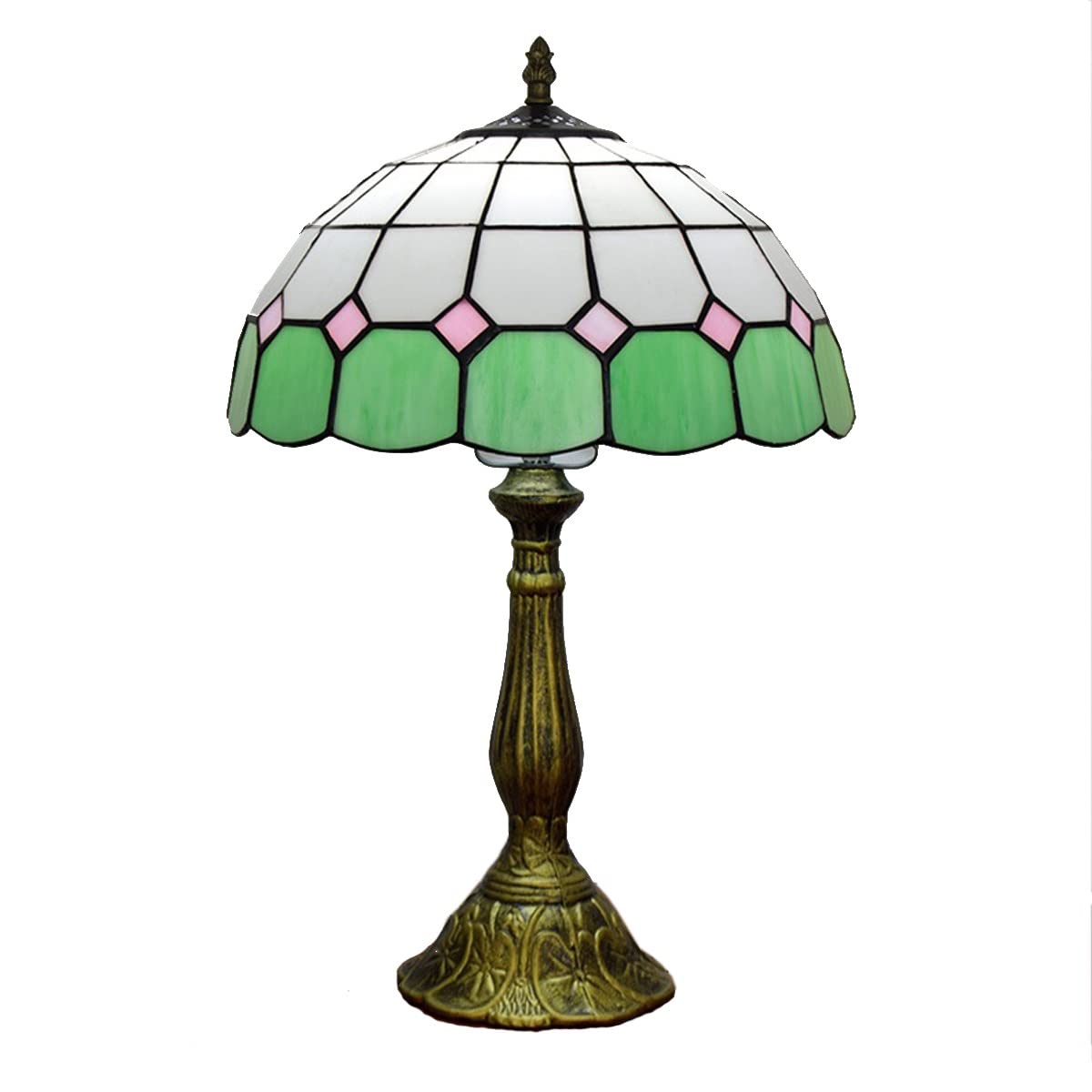 Tiffany Lamp Table Lamp - Mediterranean Style Stained Glass Reading Desk Light, 19
