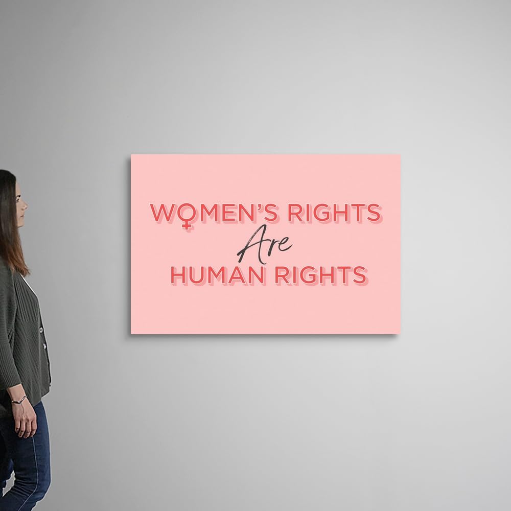Women's Rights Canvas Wall Art Print - 48x32 Inch Feminist Home Decor & Inspirational Artwork - Perfect for Living Room, Bedroom or Office Wall Decor
